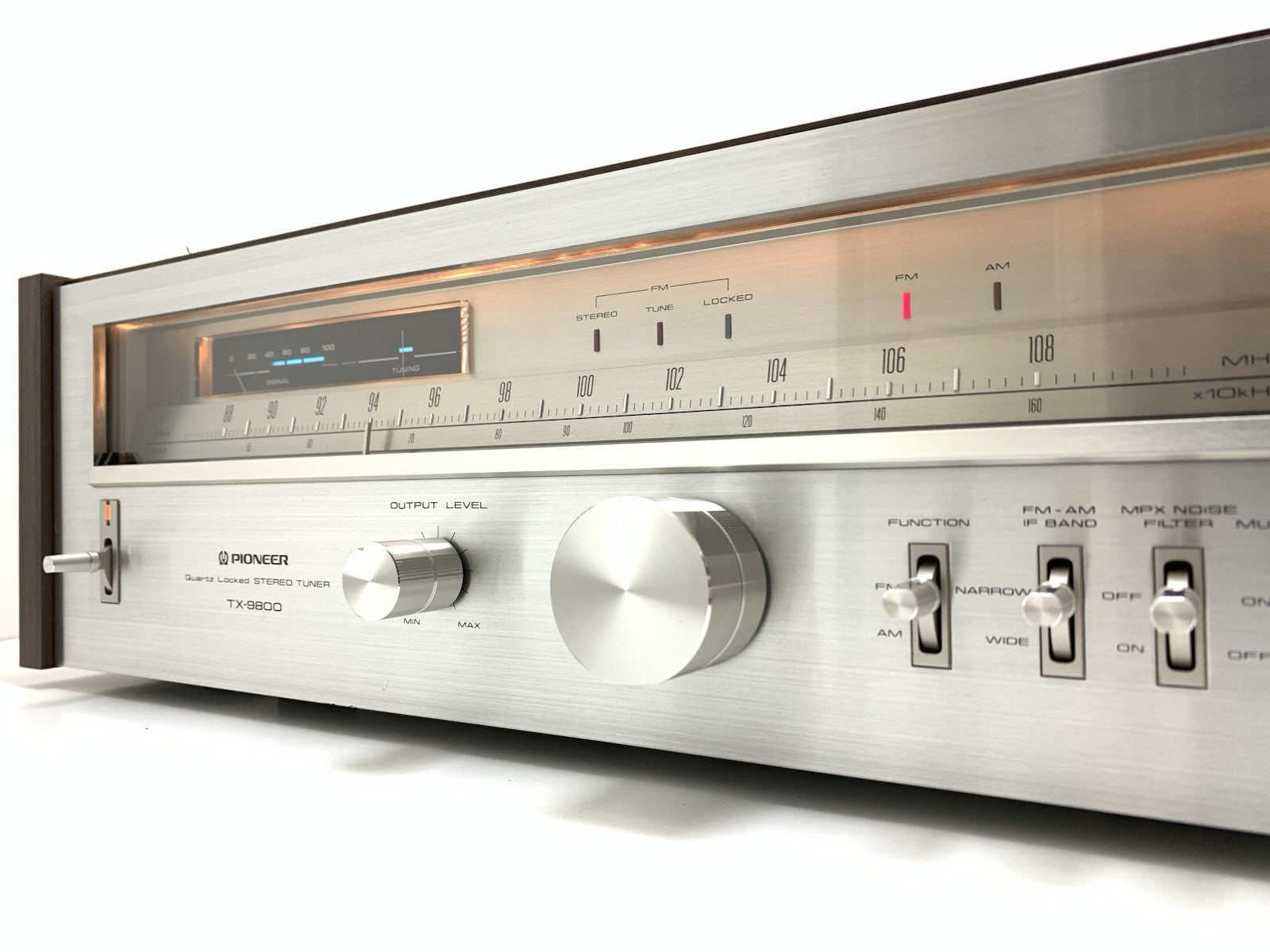 PIONEER TX 9800 AM/FM Stereo Analogue Tuner Wood Box Vintage 1979 WORK Good Look