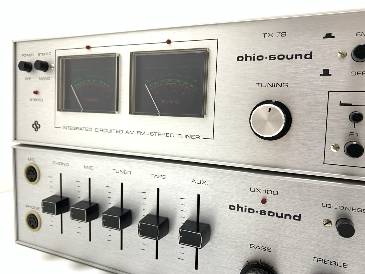 Ohio-Sound UX 180 Amplifier & TX 78 Tuner Rare 1970s Vintage Hi-Fi Set Good Look