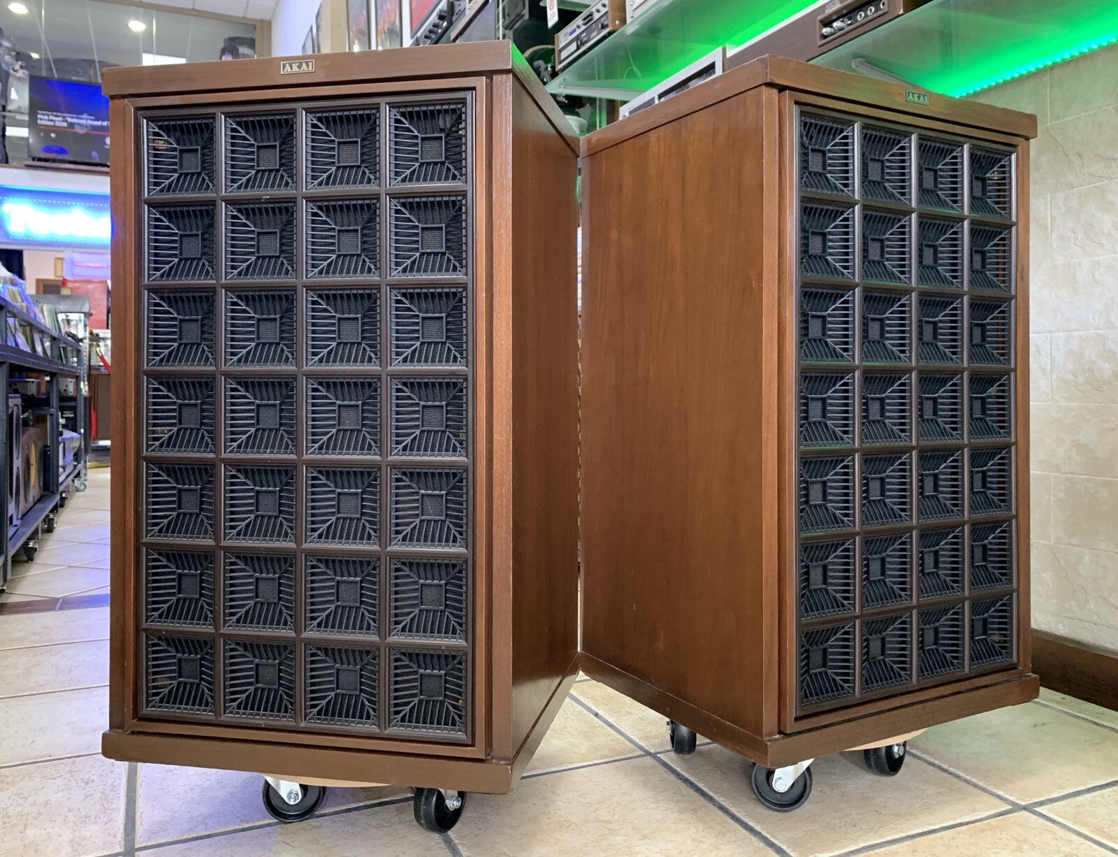 AKAI SW-180 Rare Original Speakers 3 Way 60W RMS Vintage WORK Perfect Good Look