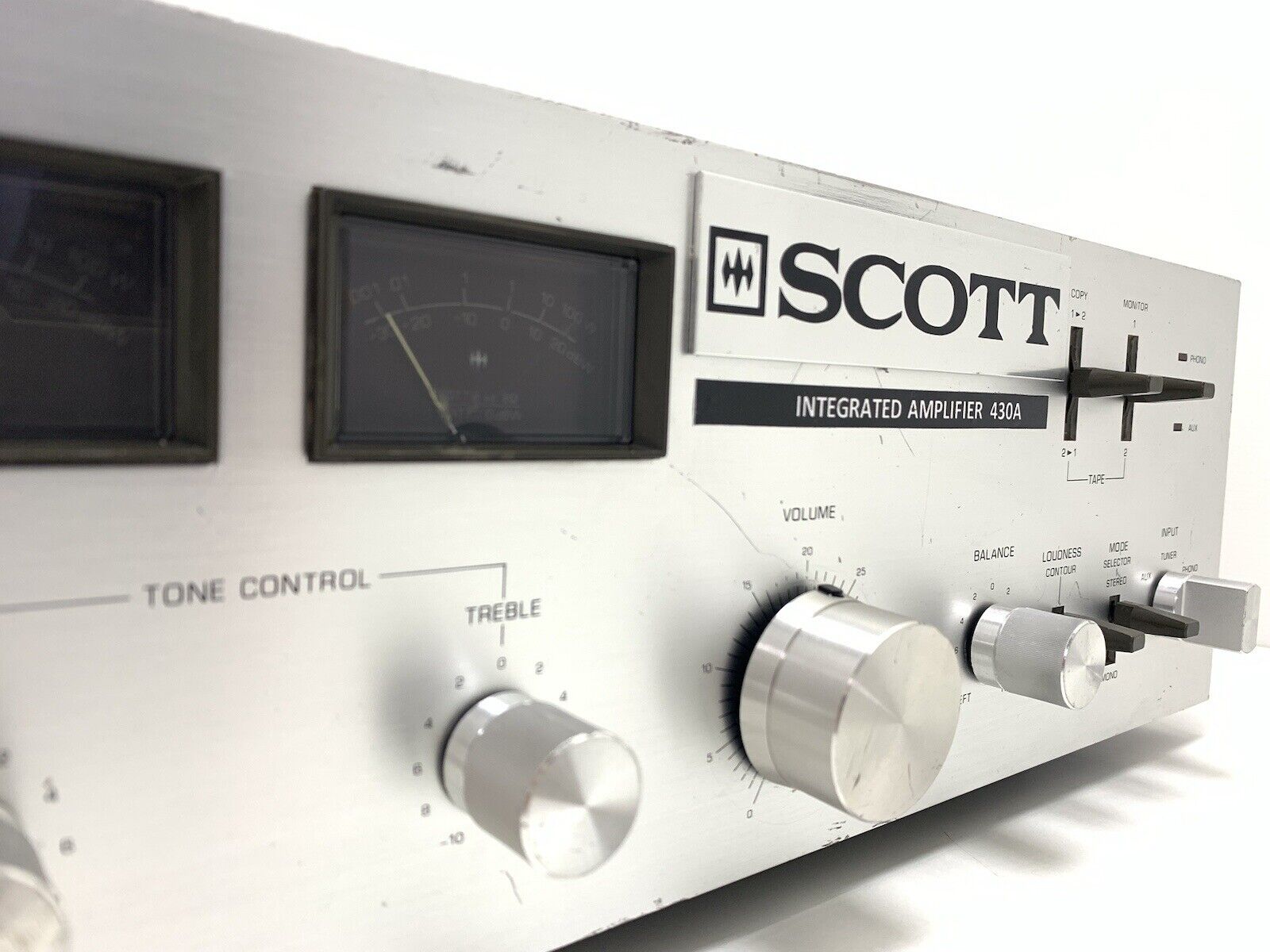 HH SCOTT 430A STEREO INTEGRATED AMPLIFIER 2 X 45W RMS Vintage 1979 WORK GoodLook