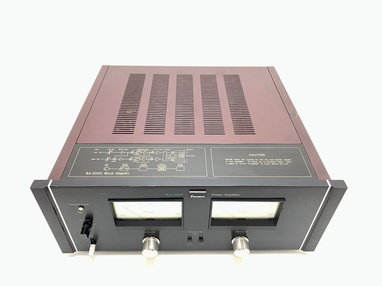 SANSUI BA-3000 Stereo Power Amplifier 170+ 170 W RMS Vintage 1975 WORK Good Look