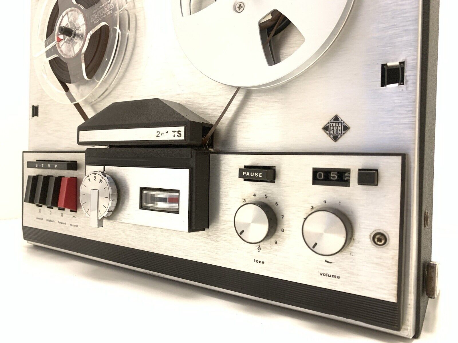 TELEFUNKEN M 201TS Tape Reel to Reel 4 Track 7" Vintage 1967 WORK Good Look