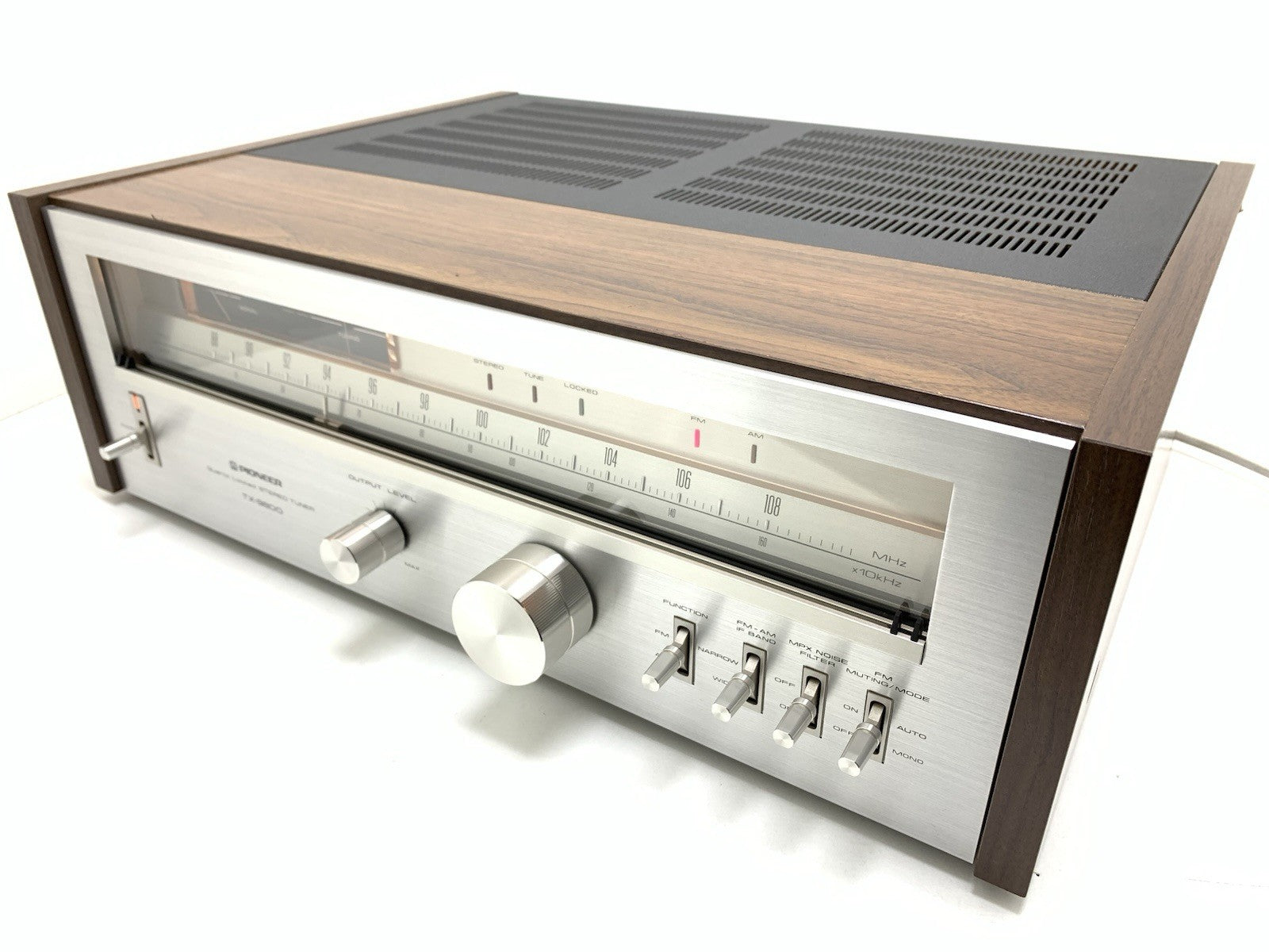 PIONEER TX 9800 AM/FM Stereo Analogue Tuner Wood Box Vintage 1979 WORK Good Look