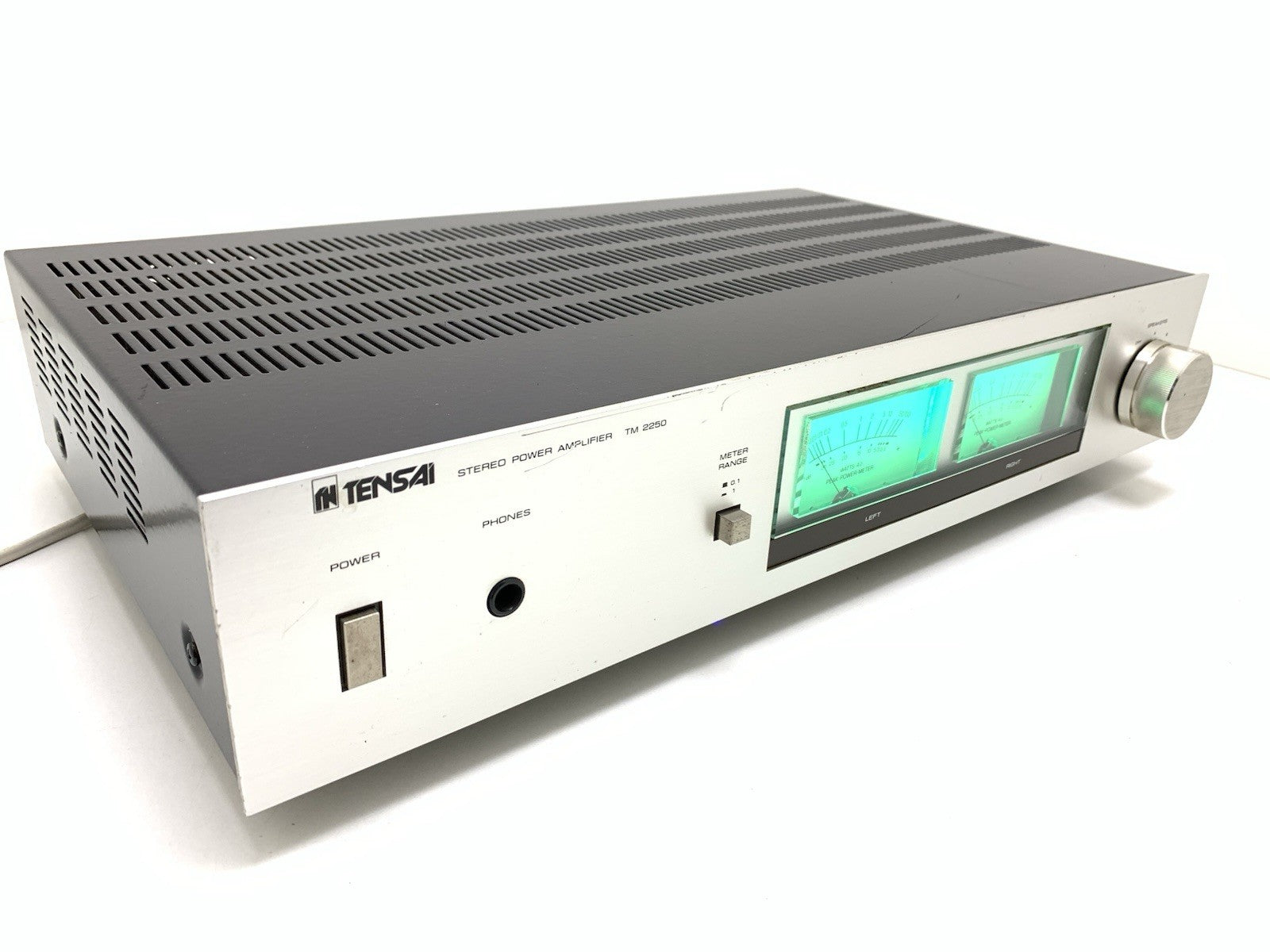 TENSAI TM 2250 Stereo Power Amplifier 100 Watts RMS Vintage 1980 WORK Good Look