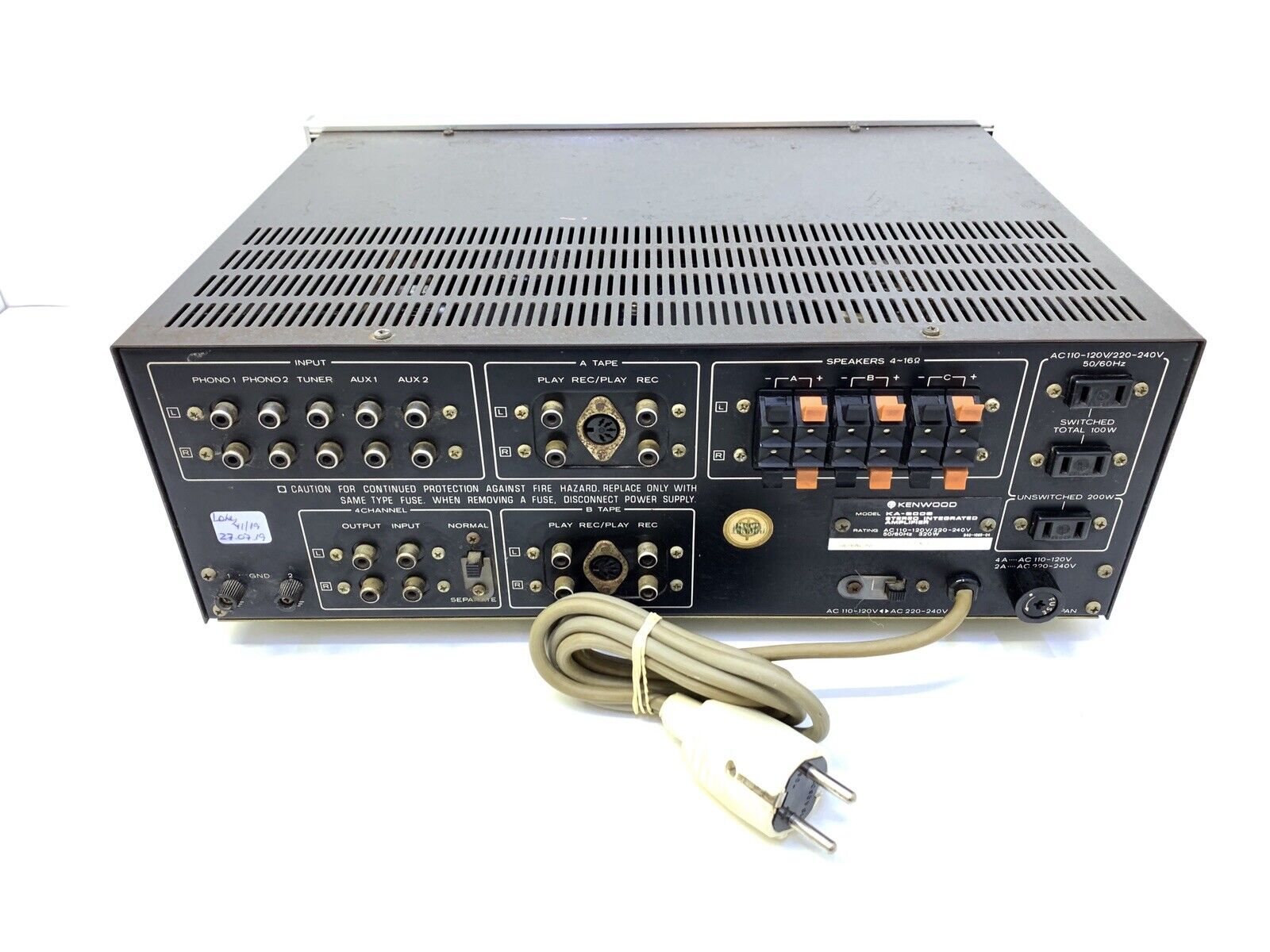 KENWOOD KA-6006 Integrated Stereo Amplifier 96 Watts RMS Vintage 1974 Good Look