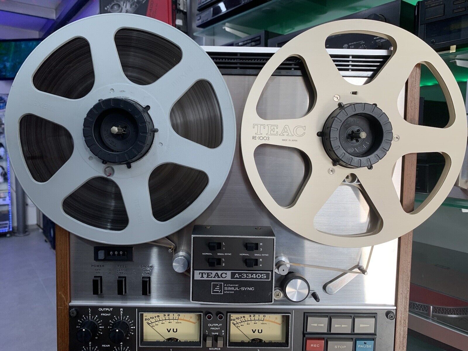 TEAC A-3340S 4 Channel Simul-Sync Reel to Reel 10" Tape Vintage WORK Good Look