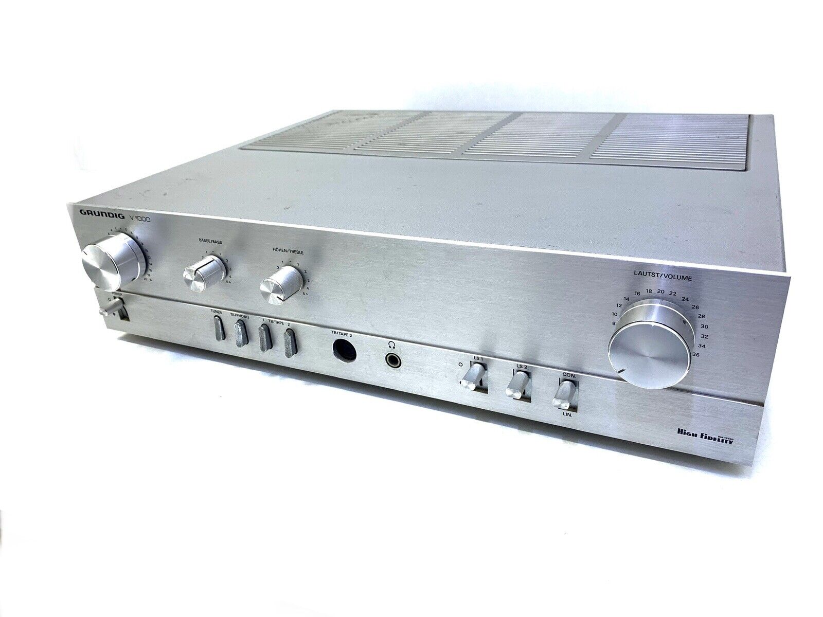 GRUNDIG V-1000 Stereo Amplifier 35+35 Watts RMS Vintage 1980 WORK 100% Good Look