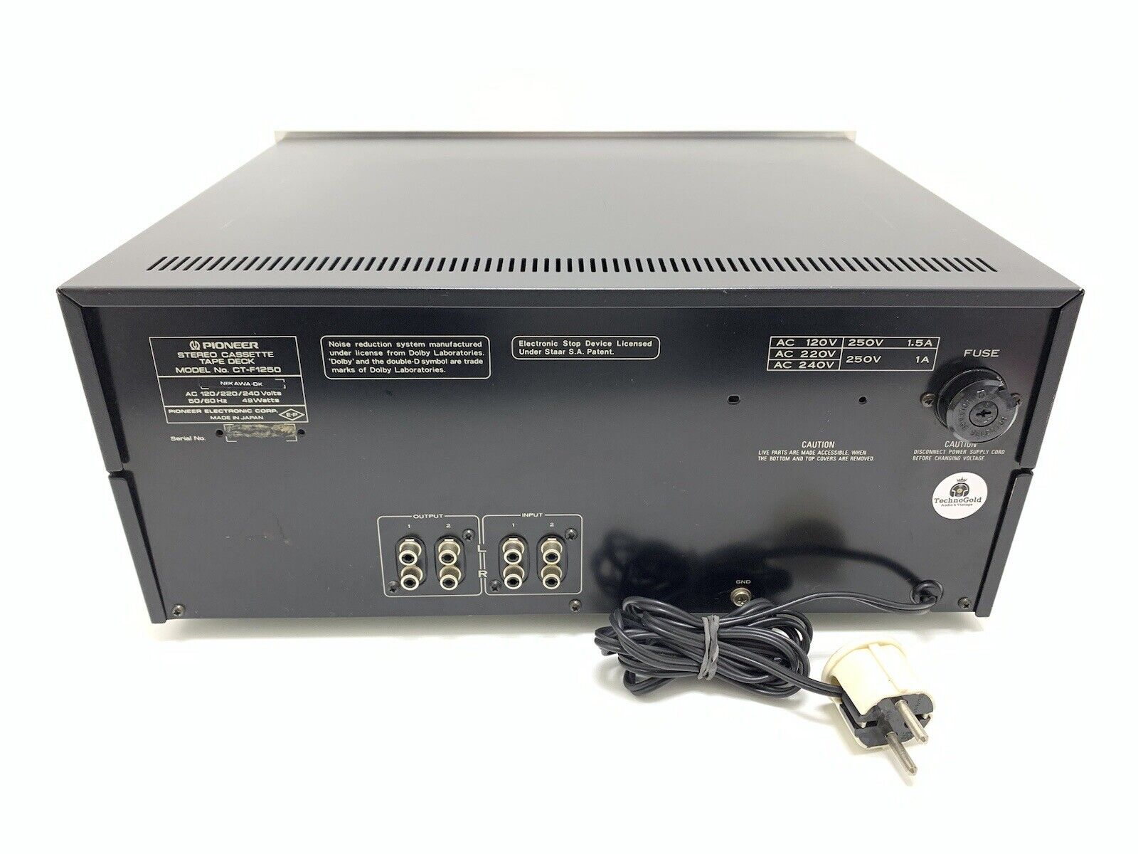 PIONEER CT F1250 3 Head Stereo Tape Deck BLUE LINE Vintage 1979 WORK Good Look