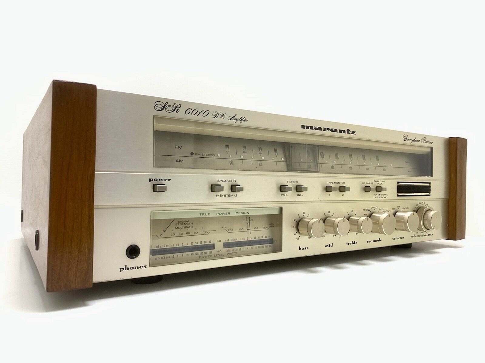 MARANTZ SR 6010 DC Stereo Receiver WOOD Case 160WRMS Vintage 1981 WORK Good Look