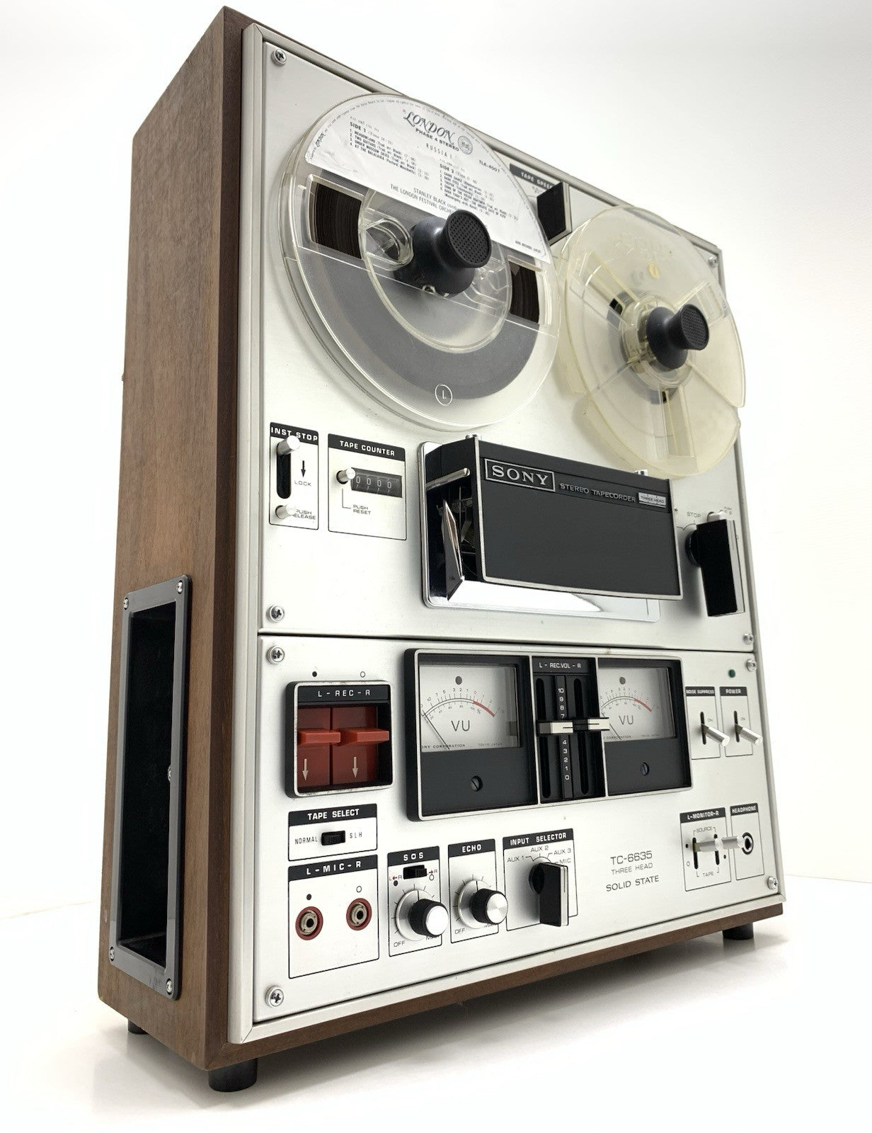 SONY TC 6335 Reel to Reel 4 Track 7" Tape 3 Head Vintage 1972  WORKING Good Look