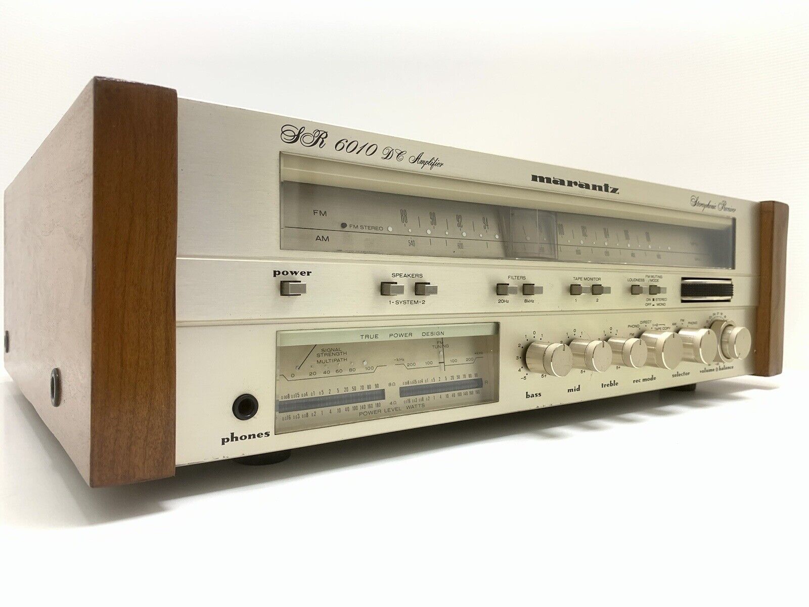 MARANTZ SR 6010 DC Stereo Receiver WOOD Case 160WRMS Vintage 1981 WORK Good Look