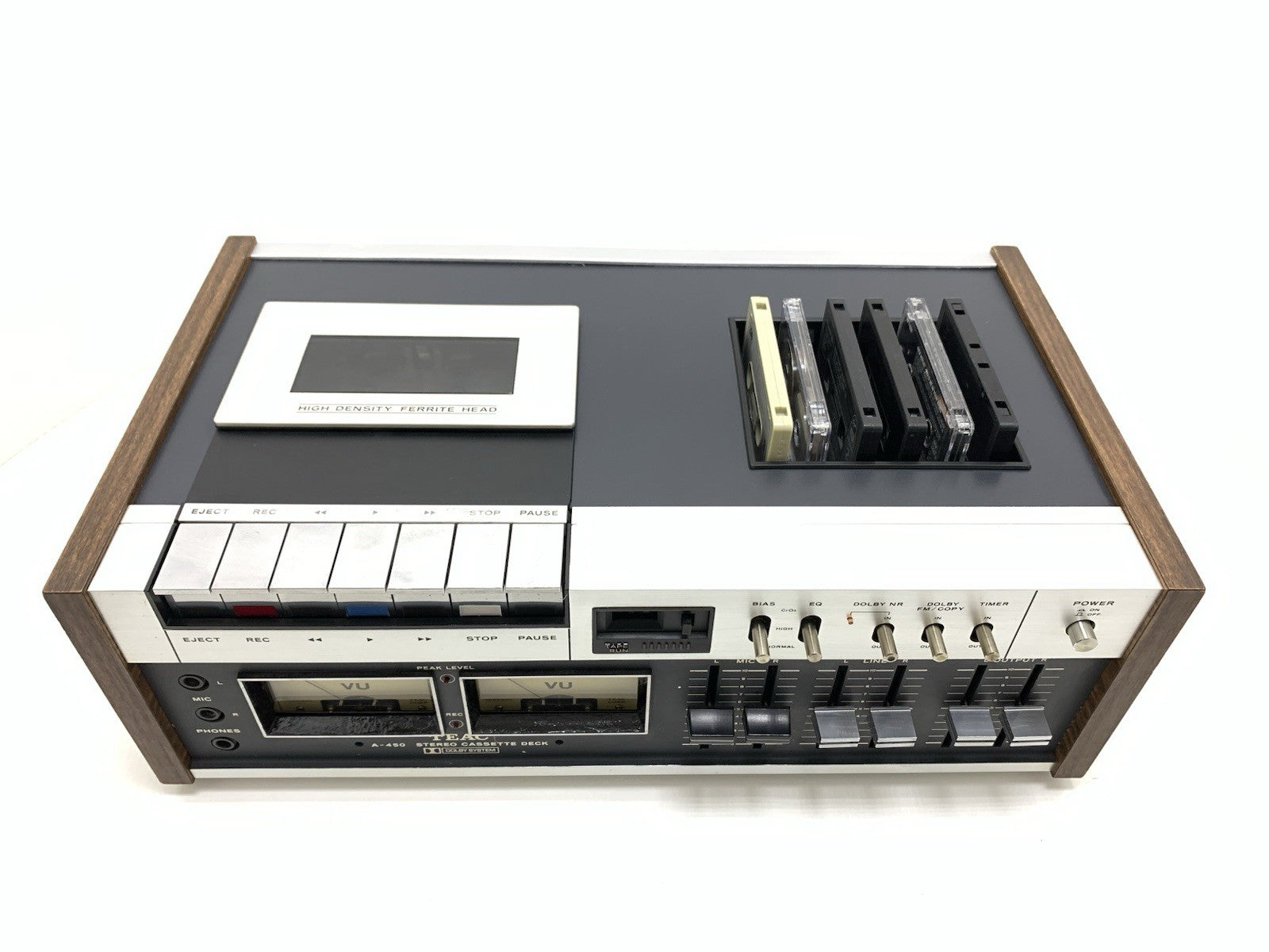 TEAC A 450 Stereo Cassette Tape Deck 2 Head Vintage 1974 Working Good Look