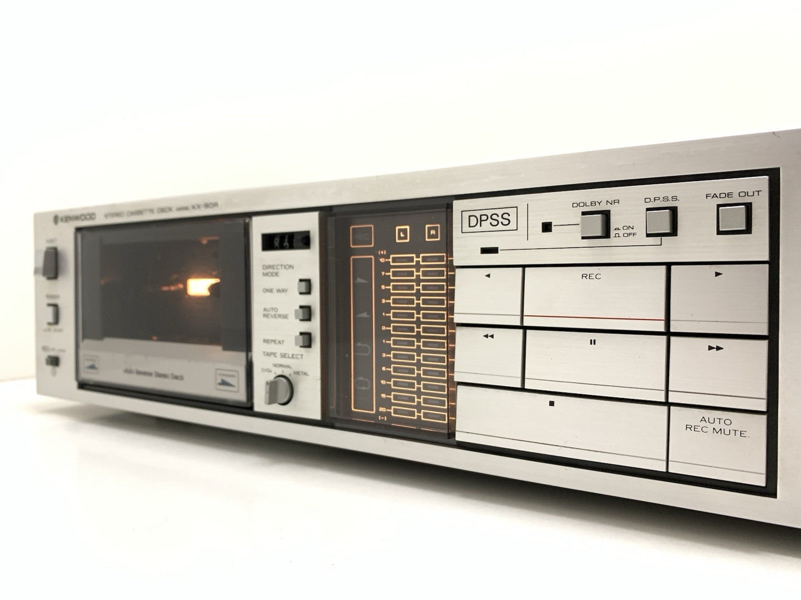 Kenwood KX 90R Stereo Cassette Tape Deck AutoReverse Vintage 1985 WORK Good Look