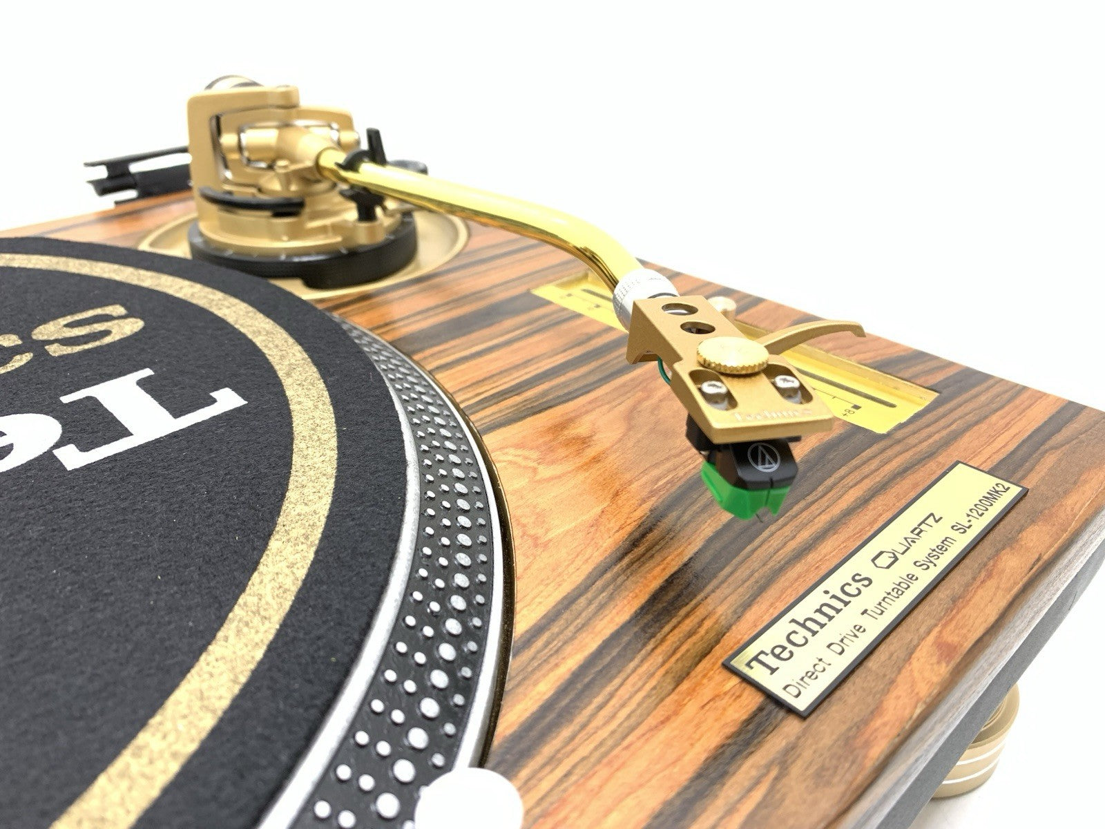 TECHNICS SL 1200 MK2 WOOD and GOLD Direct Drive Turntable Vintage WORK LIKE NEW