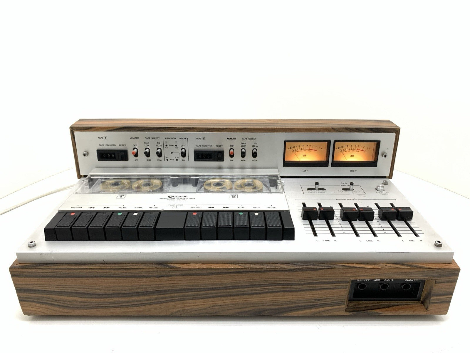 CLARION MD 8181A Stereo RARE Doble Cassette Tape Deck Vintage WORK Good Look