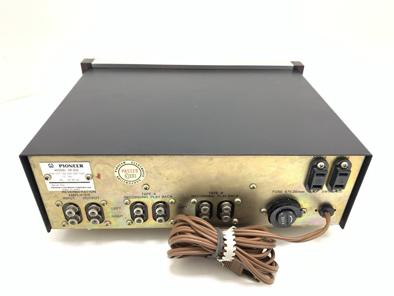 PIONEER Stereo REVERBERATION AMPLIFIER SR 202 Vintage 1969 Work PERFECT GoodLook