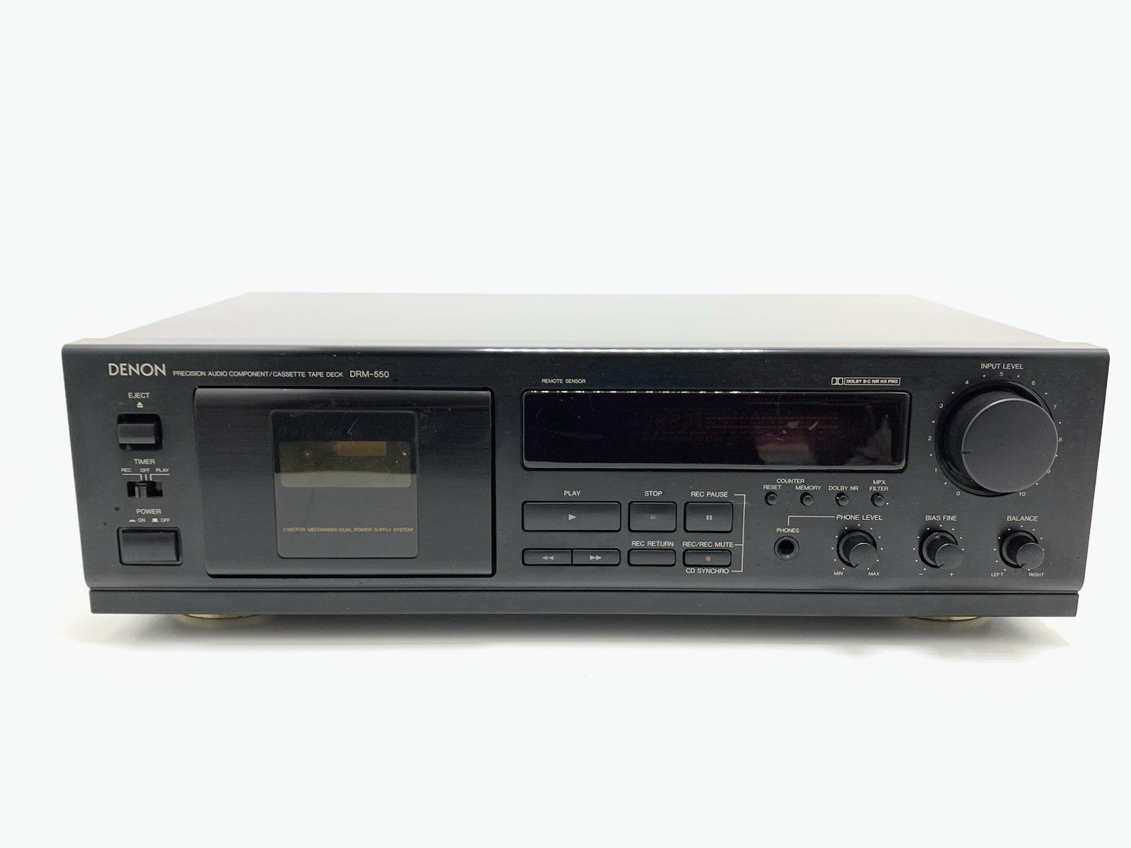 DENON DRM 550 Stereo Cassette Tape Deck 2 Head HXPRO Vintage 1995 WORK Good Look
