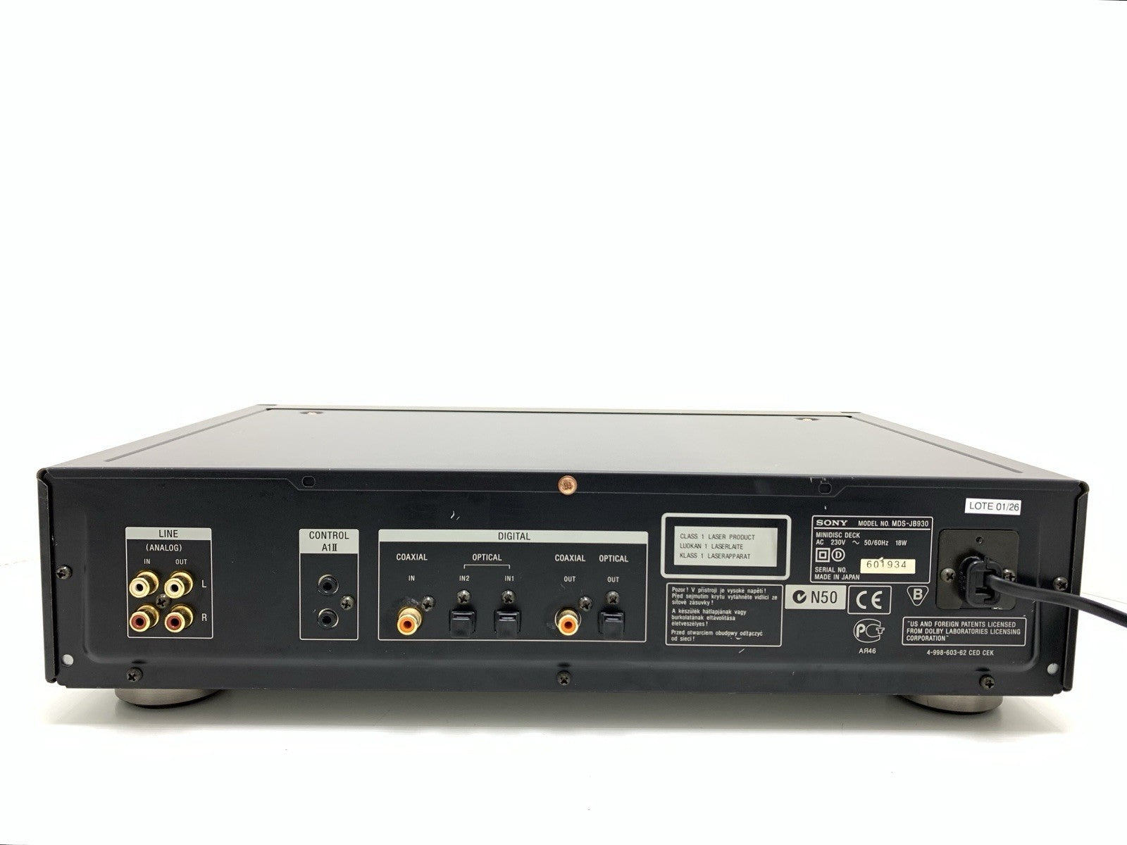 Sony MDS-JB930 MiniDisc Deck Type-R Hi-Fi Recorder Player Vintage