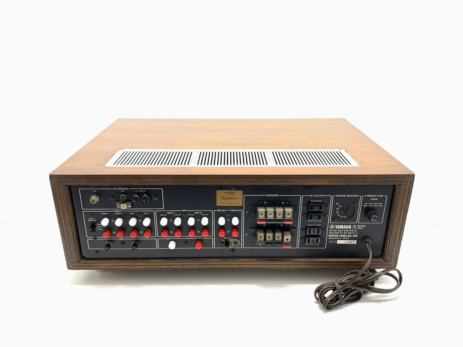 YAMAHA CR-1000 FM Stereo Receiver 70+70W RMS Vintage 1974 Refurbished Good Look