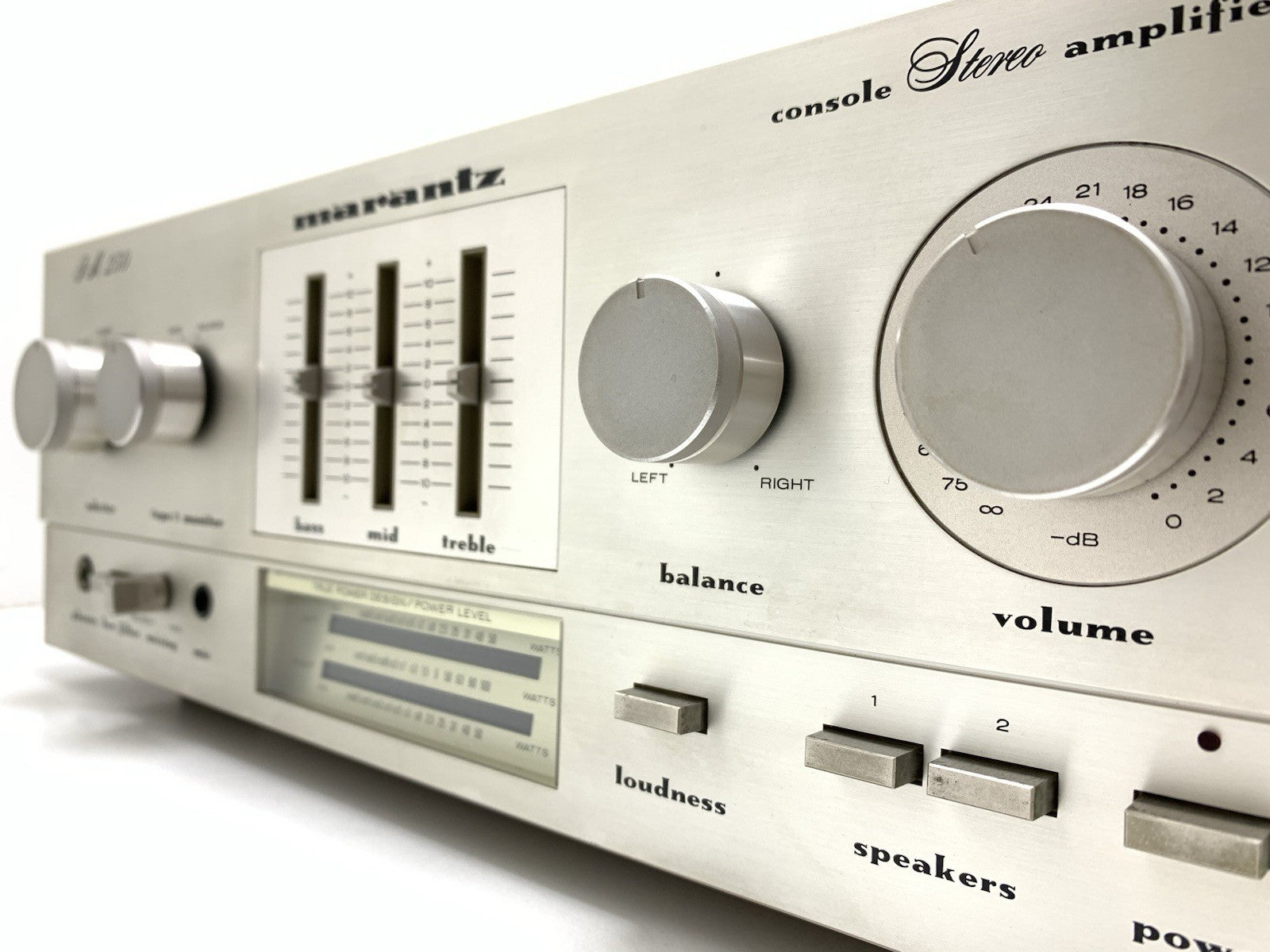 Marantz PM 250 Console Stereo Amplifier 25+25 W RMS Vintage 1979 Work Good Look