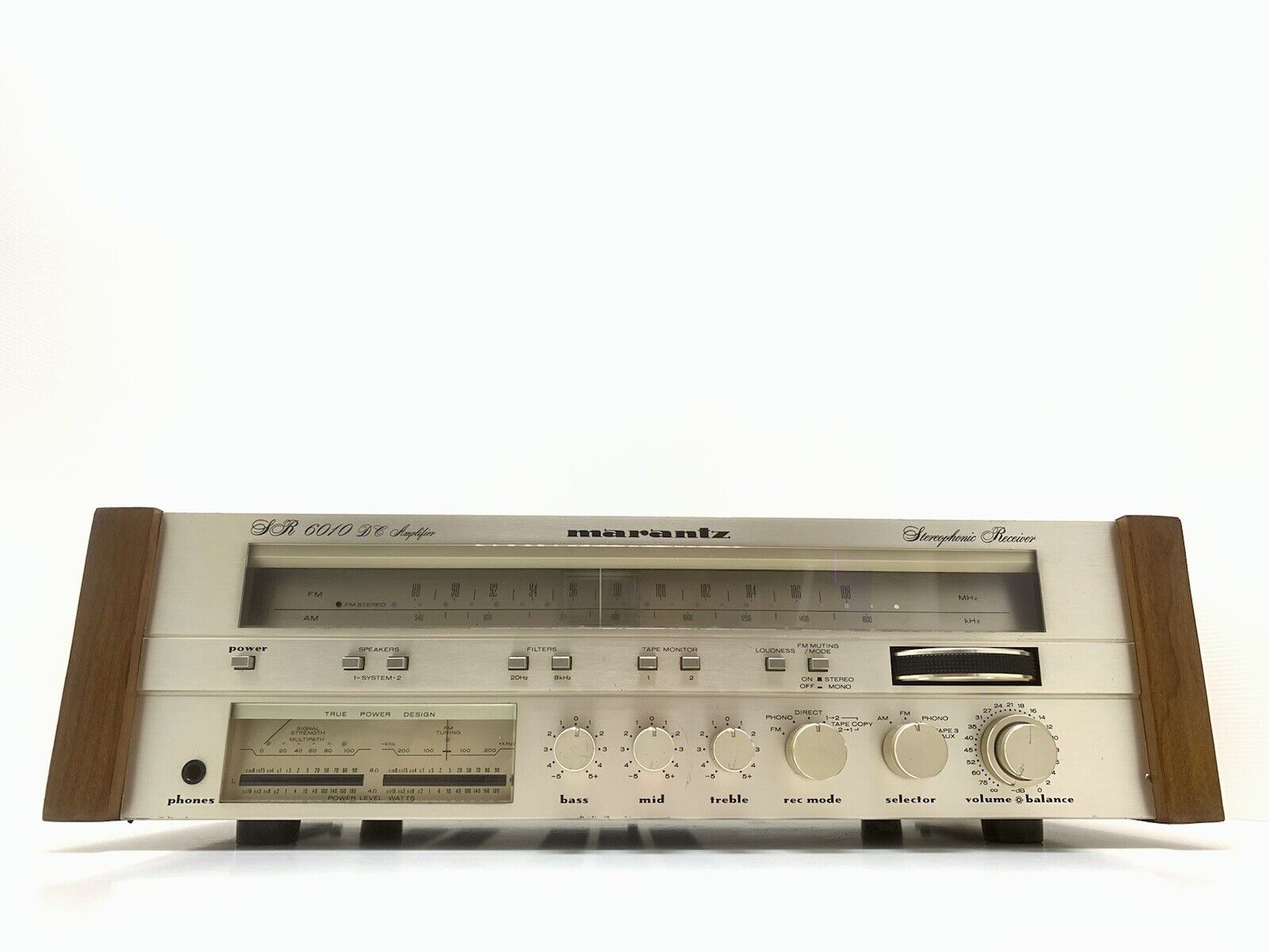 MARANTZ SR 6010 DC Stereo Receiver WOOD Case 160WRMS Vintage 1981 WORK Good Look