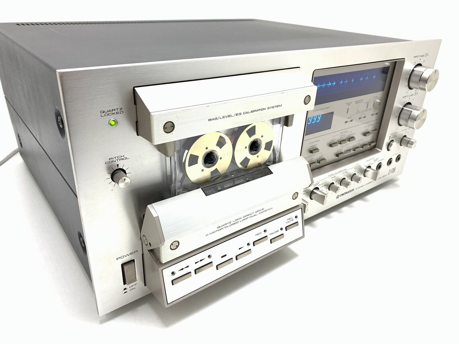 PIONEER CT F1250 3 Head Stereo Tape Deck BLUE LINE Vintage 1979 WORK Good Look