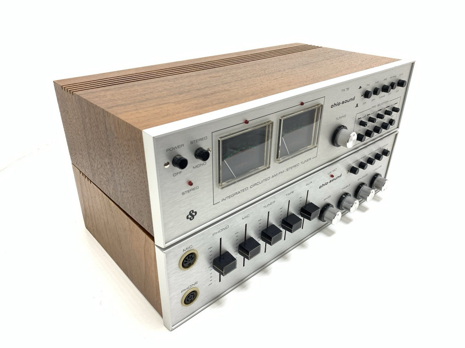 Ohio-Sound UX 180 Amplifier & TX 78 Tuner Rare 1970s Vintage Hi-Fi Set Good Look