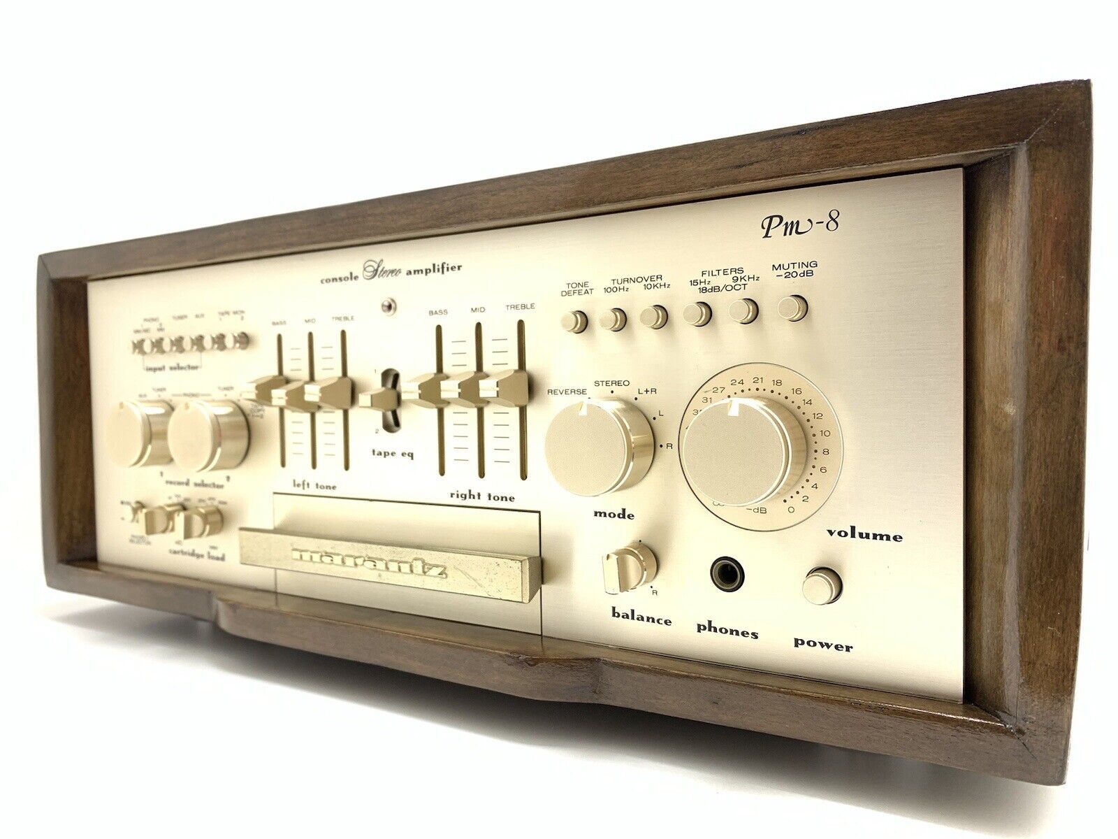 Amplificador estéreo de consola MARANTZ PM 8, vintage, de madera