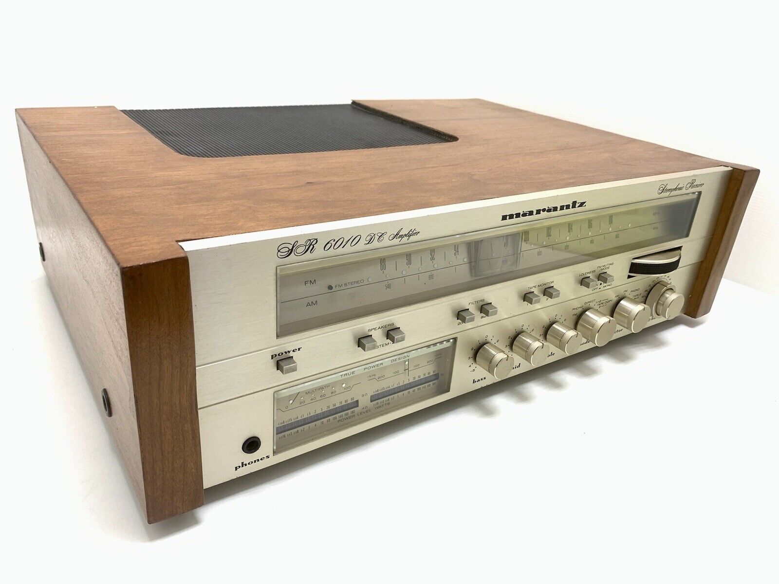 MARANTZ SR 6010 DC Stereo Receiver WOOD Case 160WRMS Vintage 1981 WORK Good Look