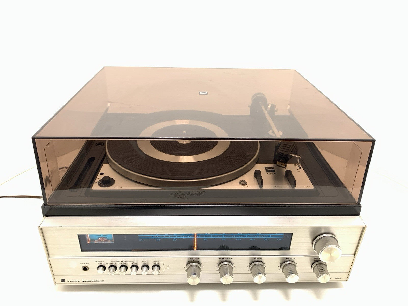 NORESCO QUADRASOUND System Model 8560 Receiver+Turntable DUAL 1225 WORK GoodLook