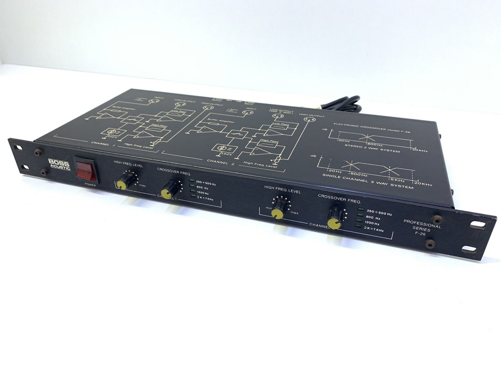 BOSS ACUSTIC Professional ELECTRONIC CROSSOVER model F26 3 Way Working Good Look