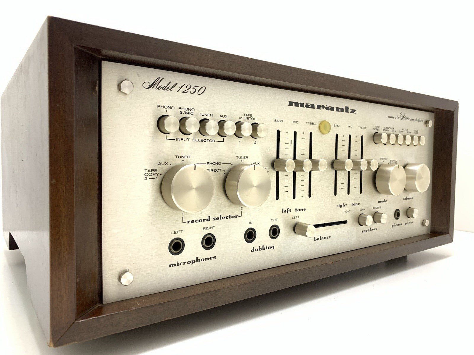 MARANTZ 1250 Console Stereo Amplifier 125+125 W RMS Vintage 1977 WORK Good Look