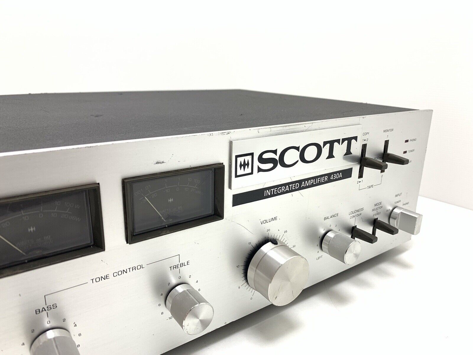HH SCOTT 430A STEREO INTEGRATED AMPLIFIER 2 X 45W RMS Vintage 1979 WORK GoodLook