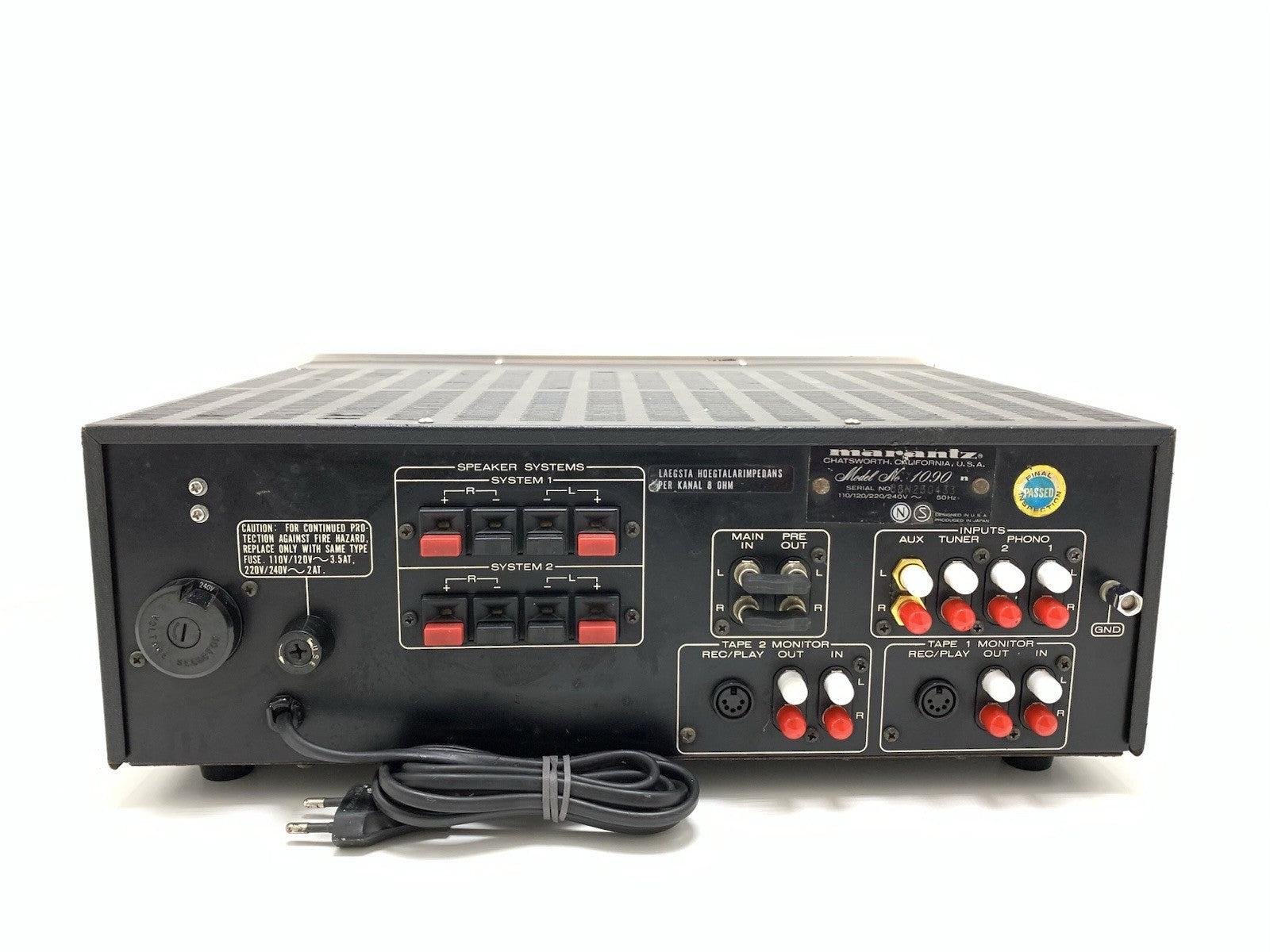 Marantz「1090」ステレオプリメインアンプ MARANTZ 1090 Integrated Stereo Amplifier 100v Tested Free Shipping