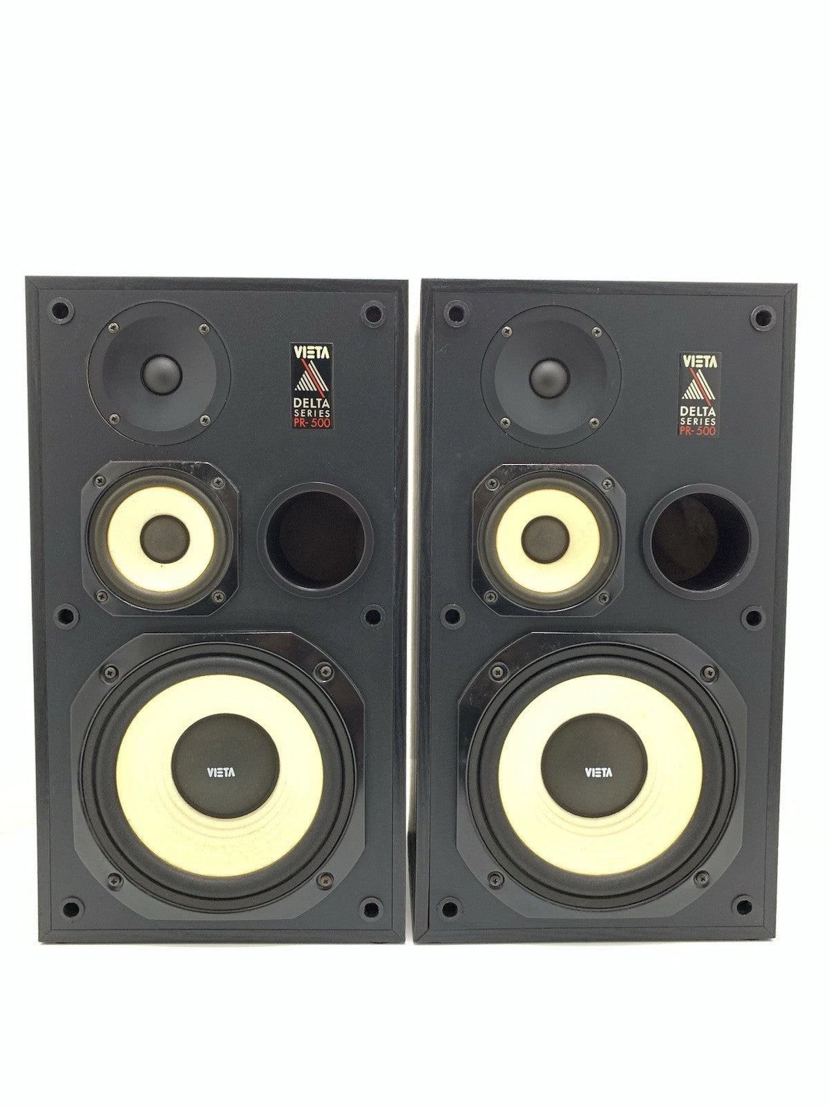 VIETA PR 500 DELTA Series Speakers 3 Way 80Watts RMS Vintage 1991 WORK Good Look
