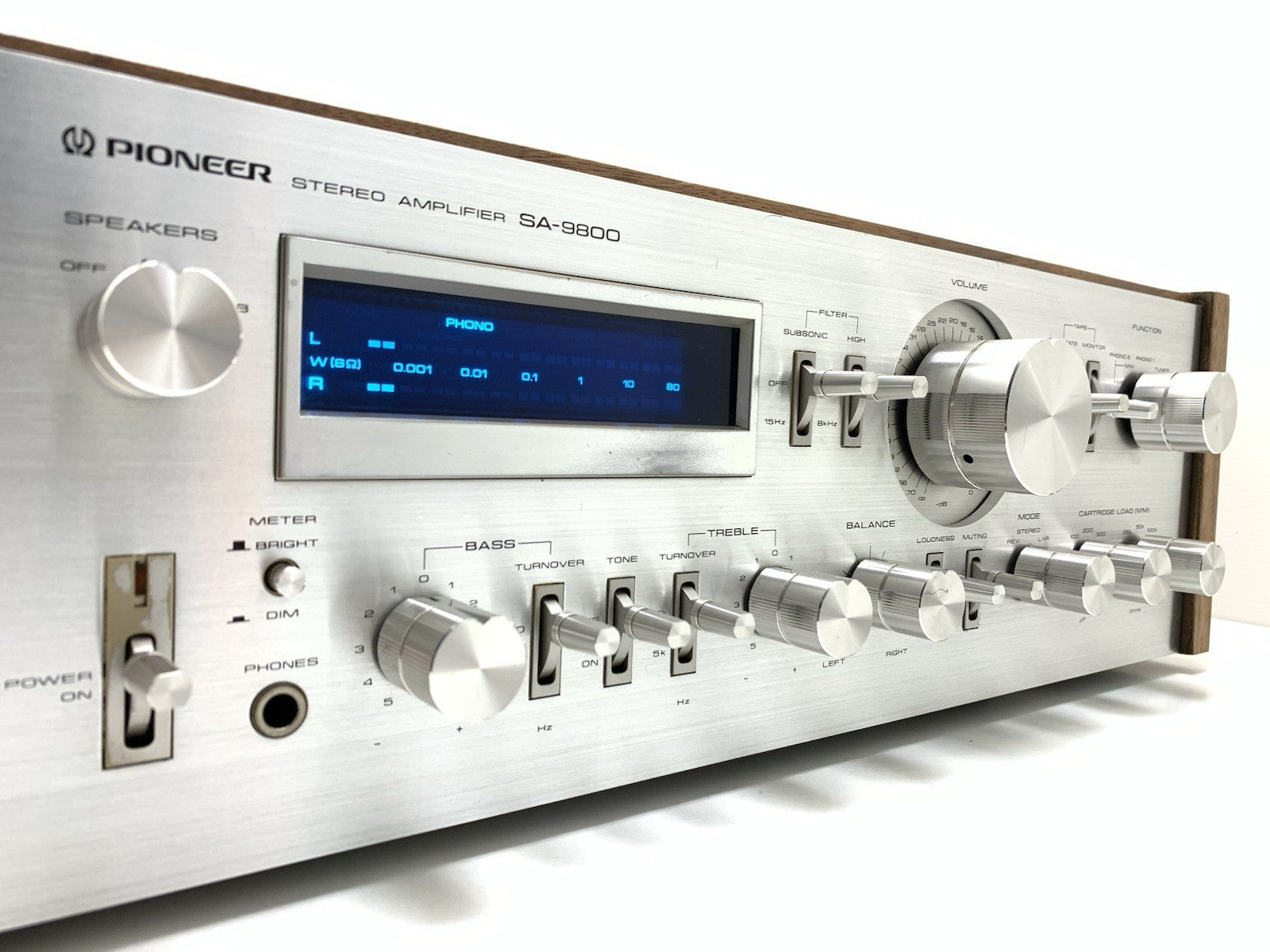 PIONEER SA 9800 + Wood Box Stereo Amplifier 100+100 W RMS Vintage 1979 Good Look