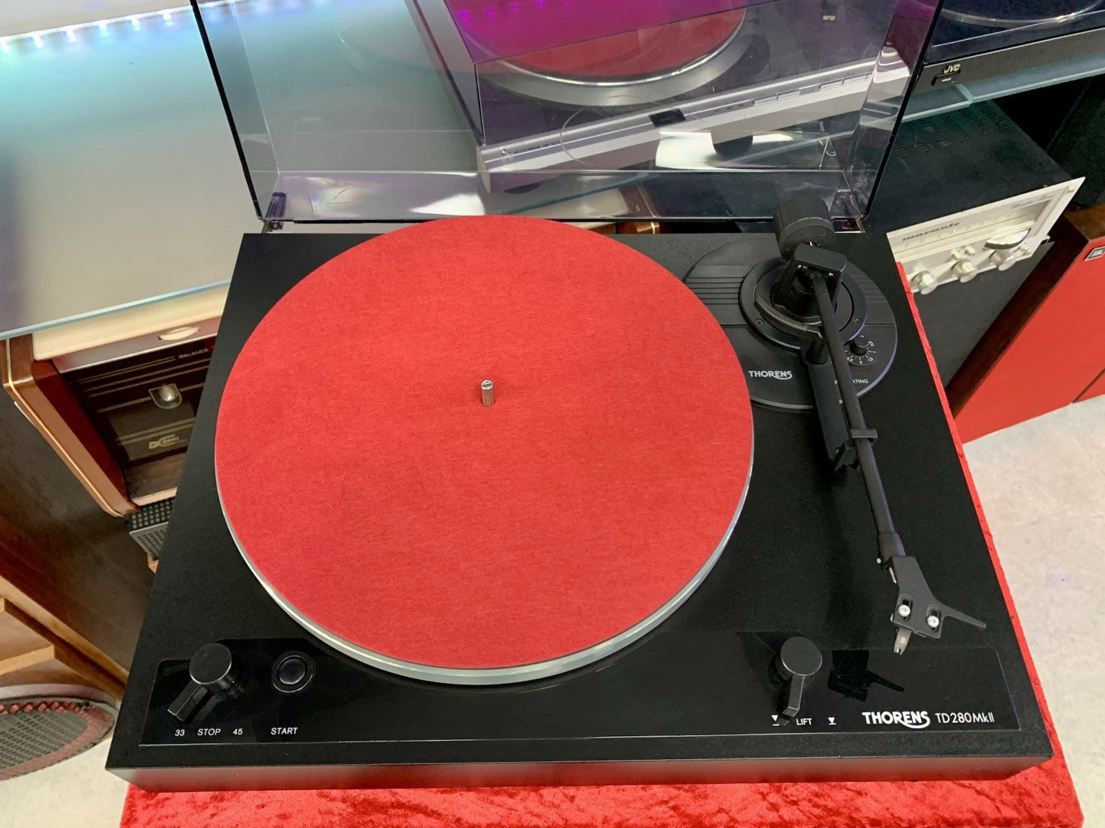 THORENS TD 280 MK2 Turntable Belt Drive 2Speed Semi Automatic +ORTOFON WORK Good