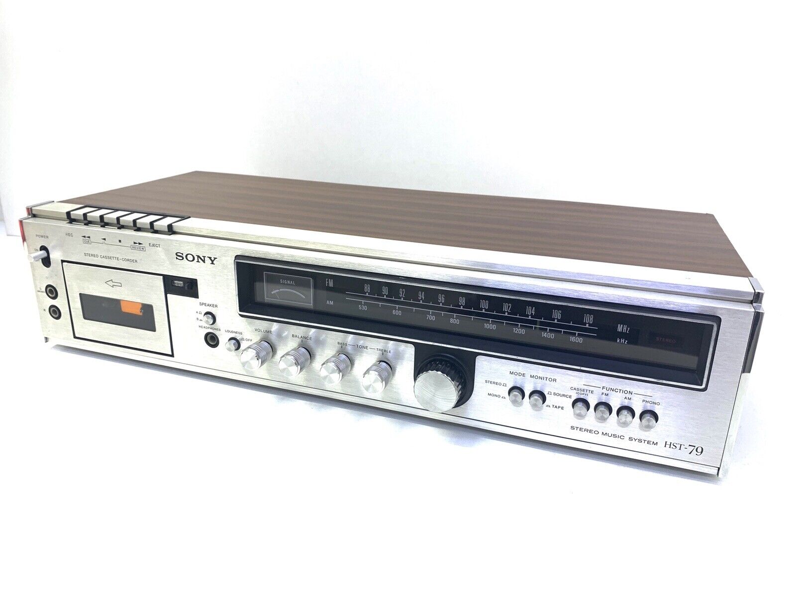 SONY Stereo Music System HST-79 Cassette Receiver Vintage 1975 Working Good Look