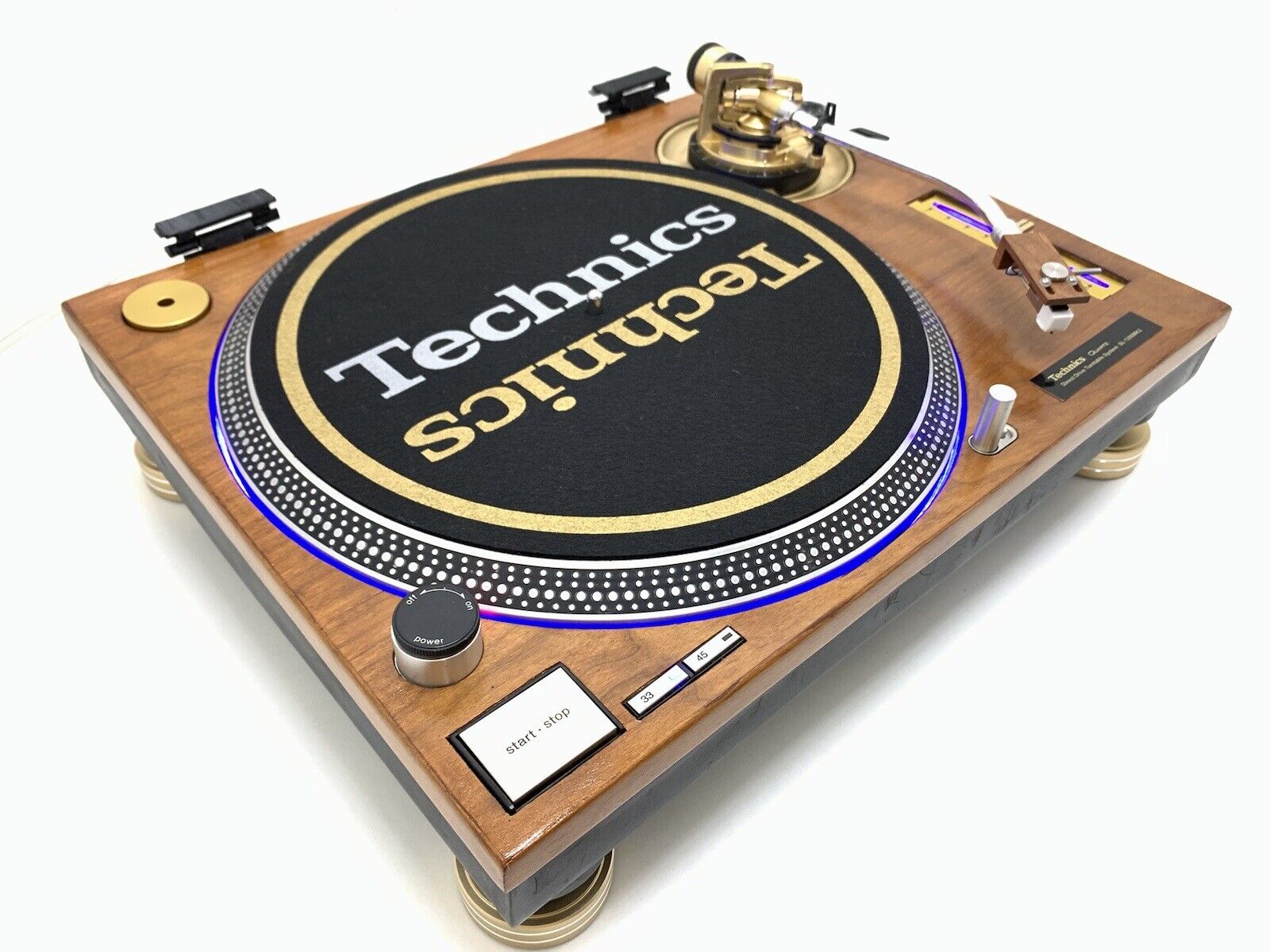 TECHNICS SL 1200 MK2 WOOD and GOLD Direct Drive Turntable