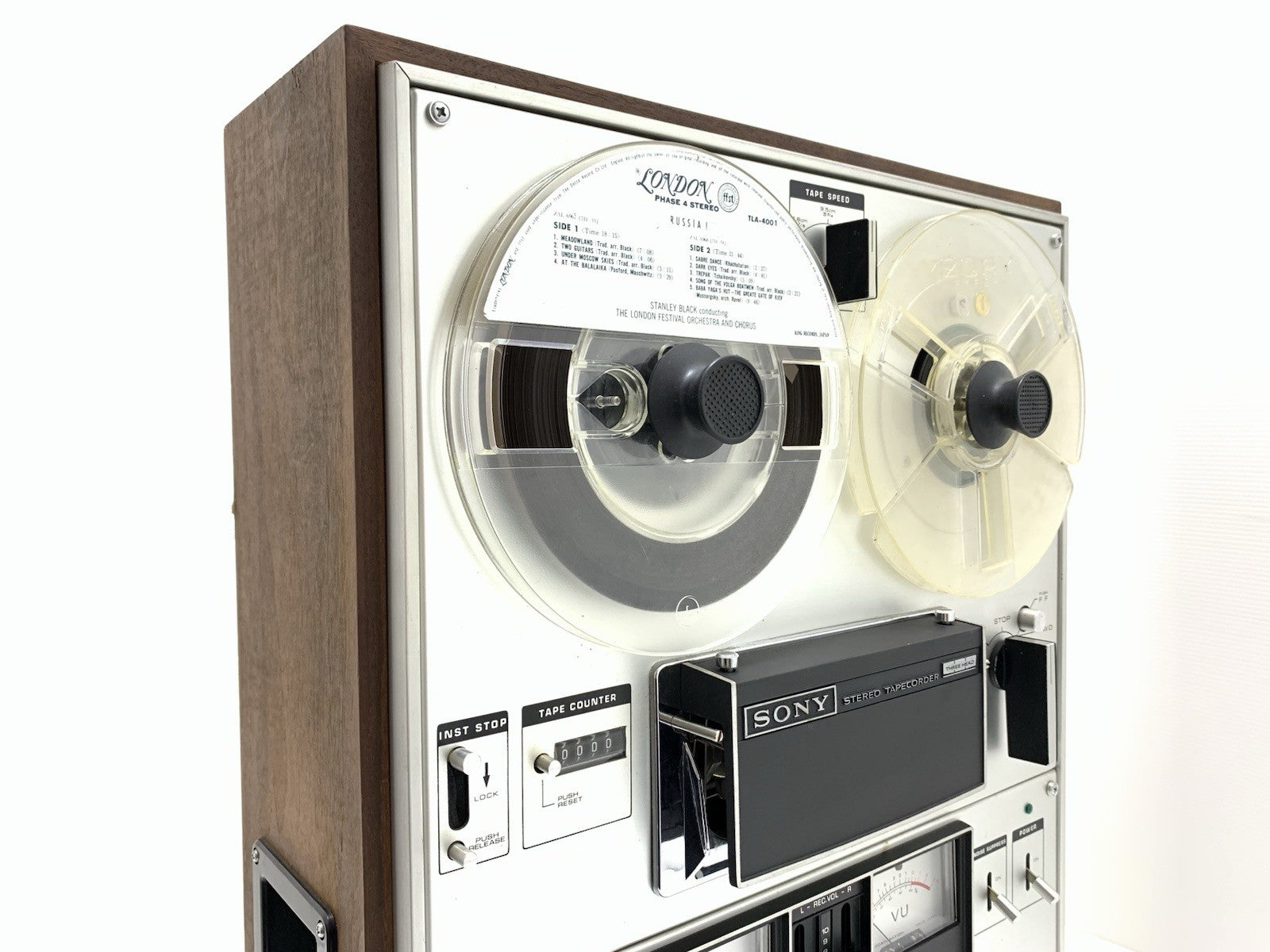 SONY TC 6335 Reel to Reel 4 Track 7" Tape 3 Head Vintage 1972  WORKING Good Look