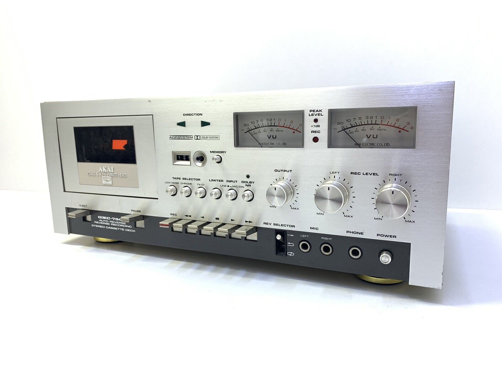 AKAI  GXC-730D Tape Deck Vintage 1976 Auto Reverse 3 Head Refurbished Good Look