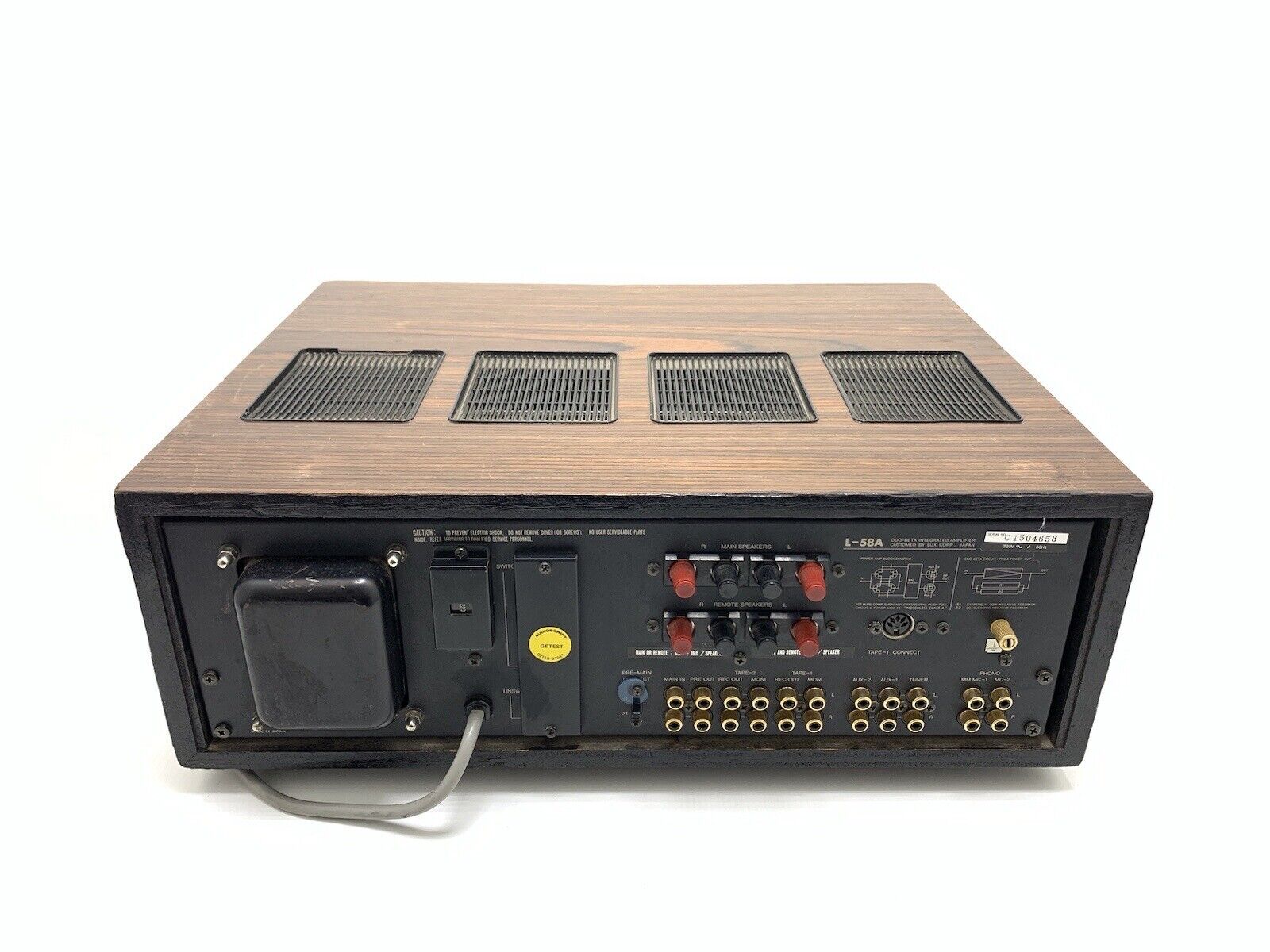 LUXMAN L 58A Stereo Integrated Amplifier 2X 100W RMS Vintage 1980 WORK Good Look