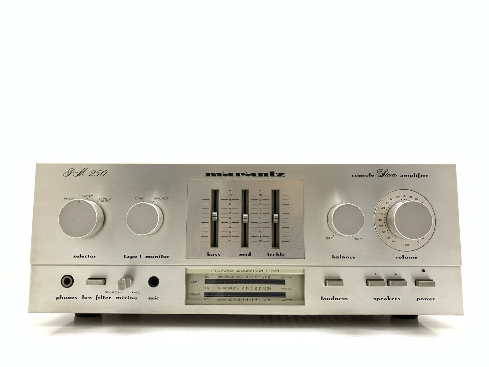 Marantz PM 250 Console Stereo Amplifier 25+25 W RMS Vintage 1979 Work Good Look