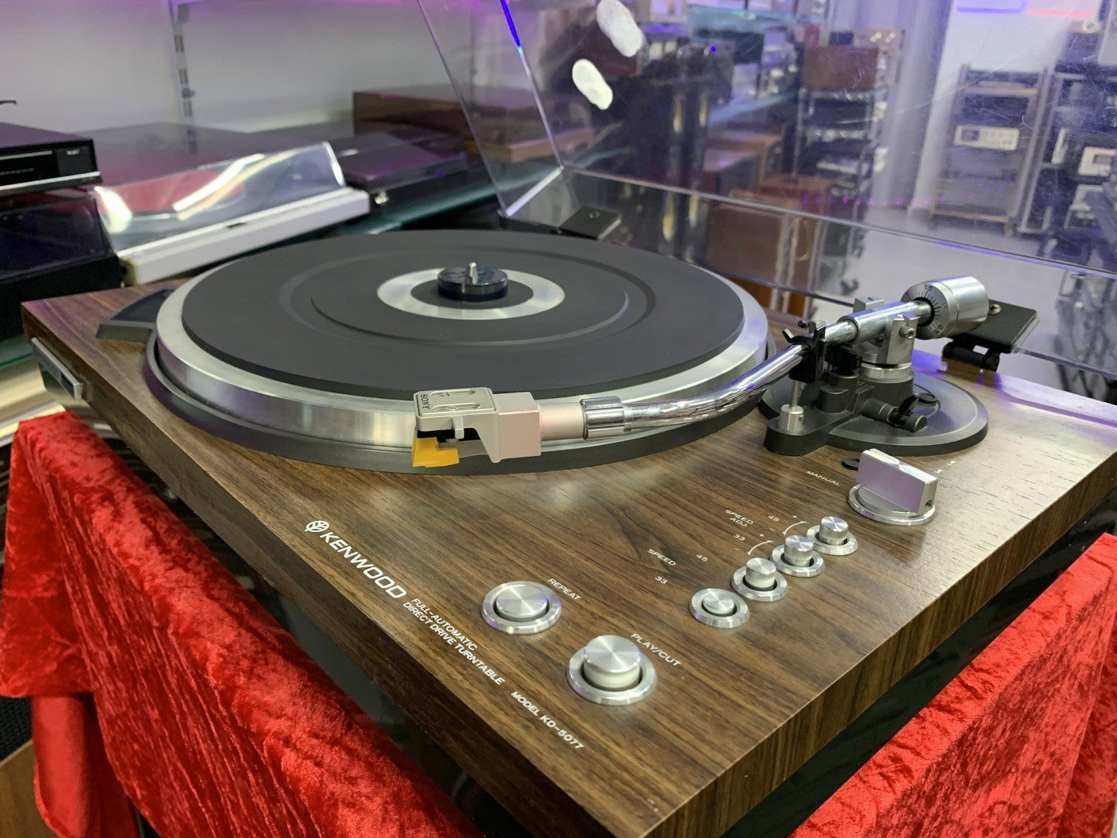 KENWOOD KD-5077 Turntable Direct Drive Fully Automatic Vintage WORKING Good Look