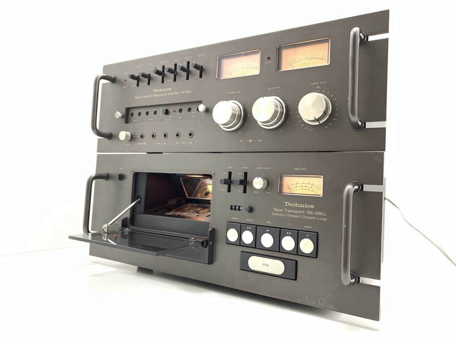 TECHNICS RS 690U 9900U Stereo Cassette Deck 3 Motors Vintage 1977 WORK Good Look