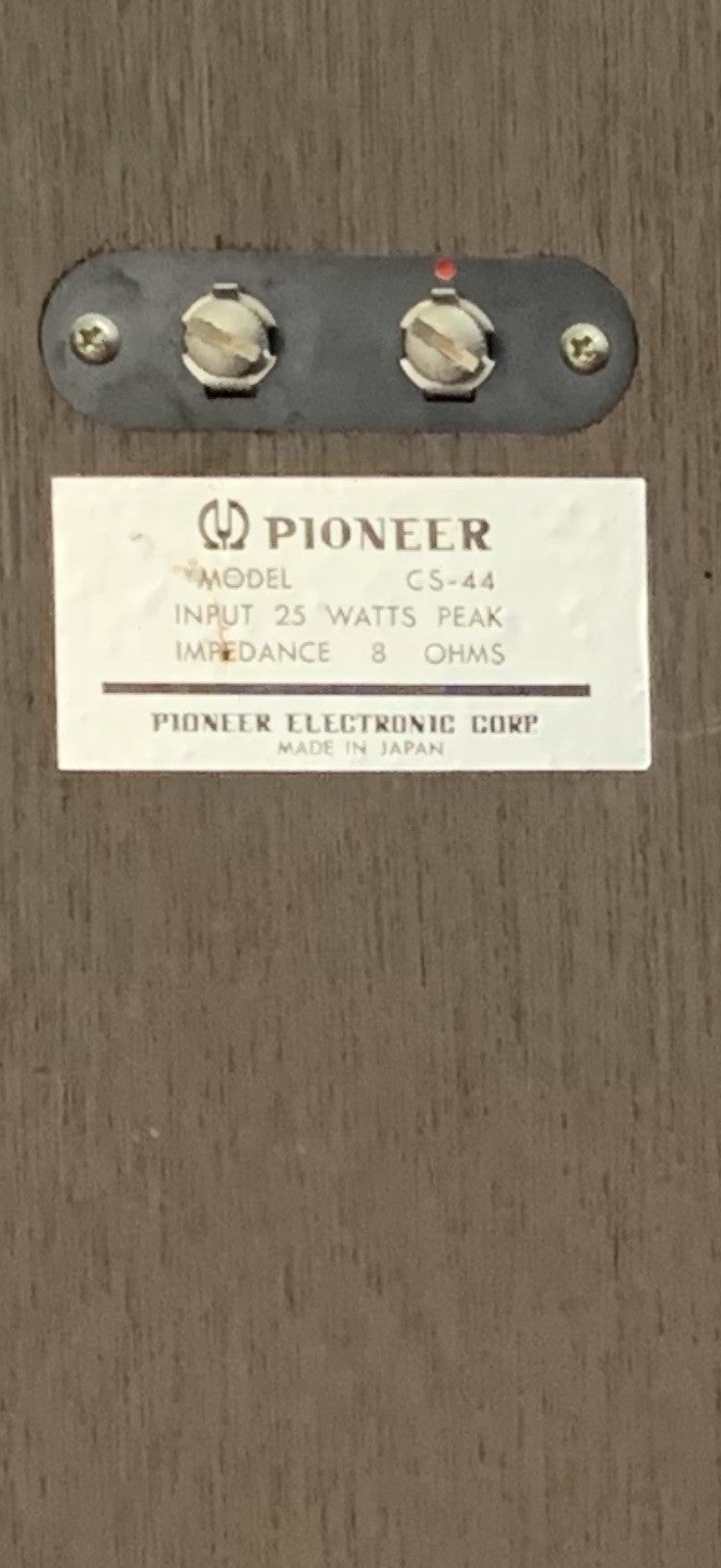 PIONEER CS 44 SPEAKERS 2 Way 25 Watts RMS Vintage 1970 Original WORK GOOD LOOK