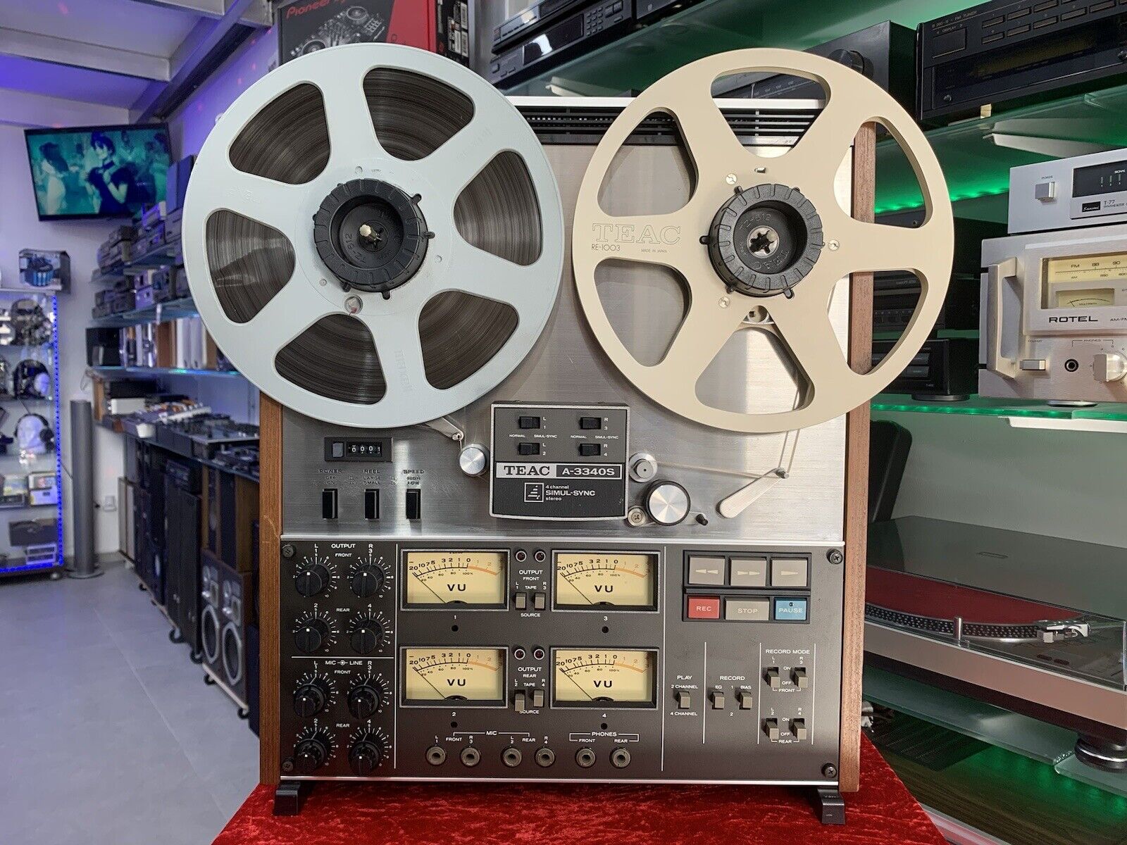 TEAC A-3340S 4 Channel Simul-Sync Reel to Reel 10" Tape Vintage WORK Good Look