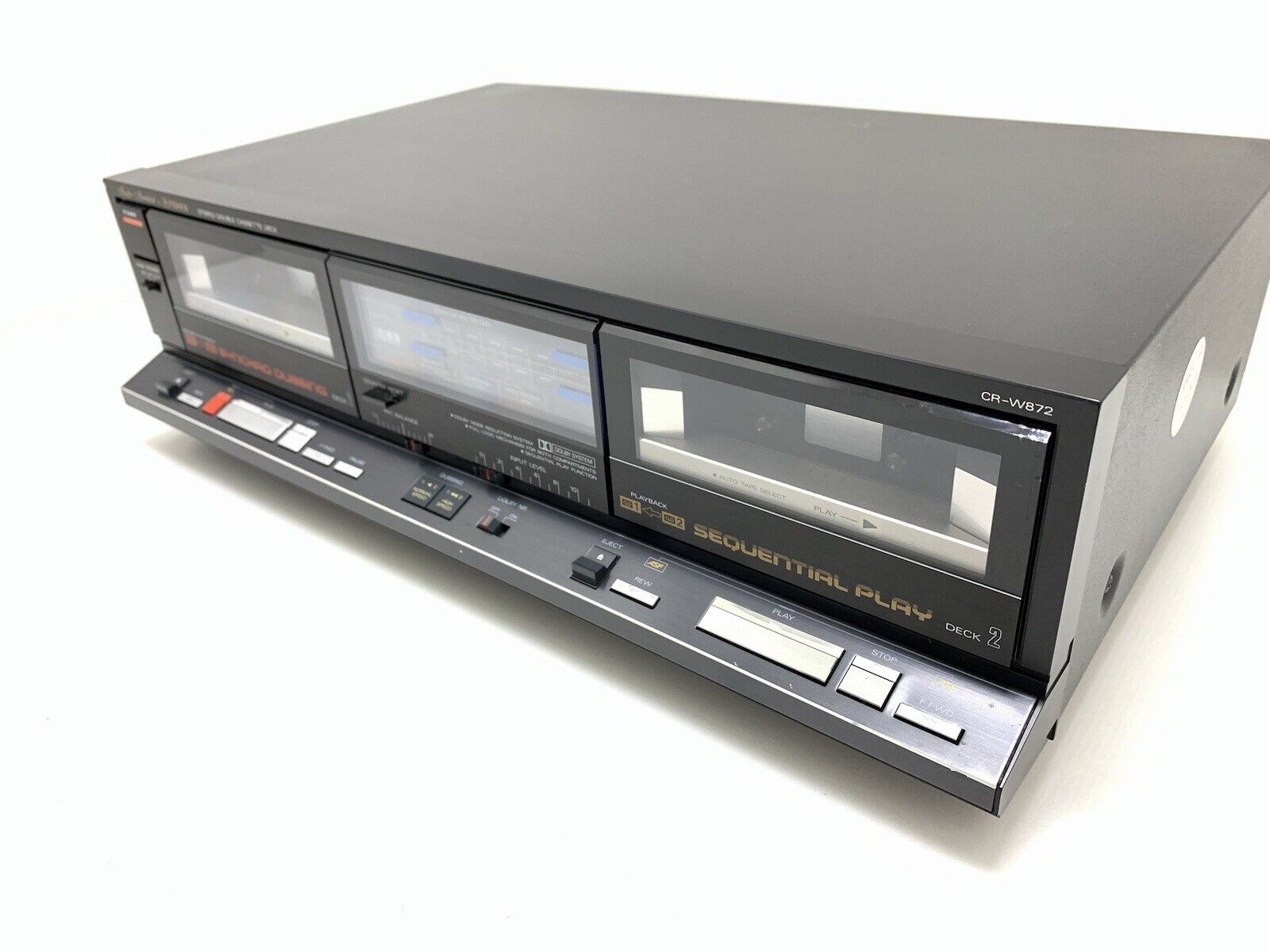FISHER CR-W872 Metal Tape Deck Doble Cassette Vintage 1986 Refurbished Good Look