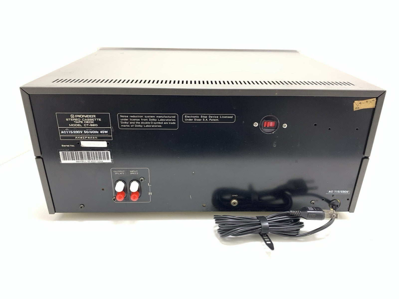 PIONEER CT 920 (CT-F950) Grabadora de Cinta Estéreo de 3 Cabezas