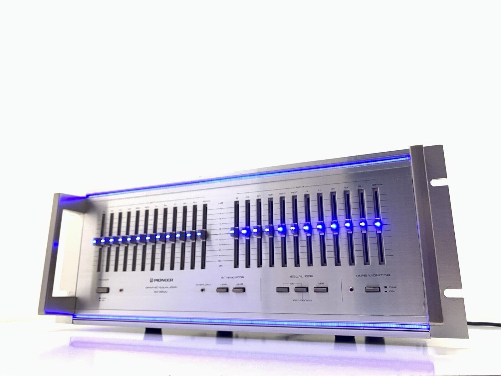 PIONEER SG 9800 RARE SPEC RACK Graphic Equalizer BLUE LED Vintage Work Like New